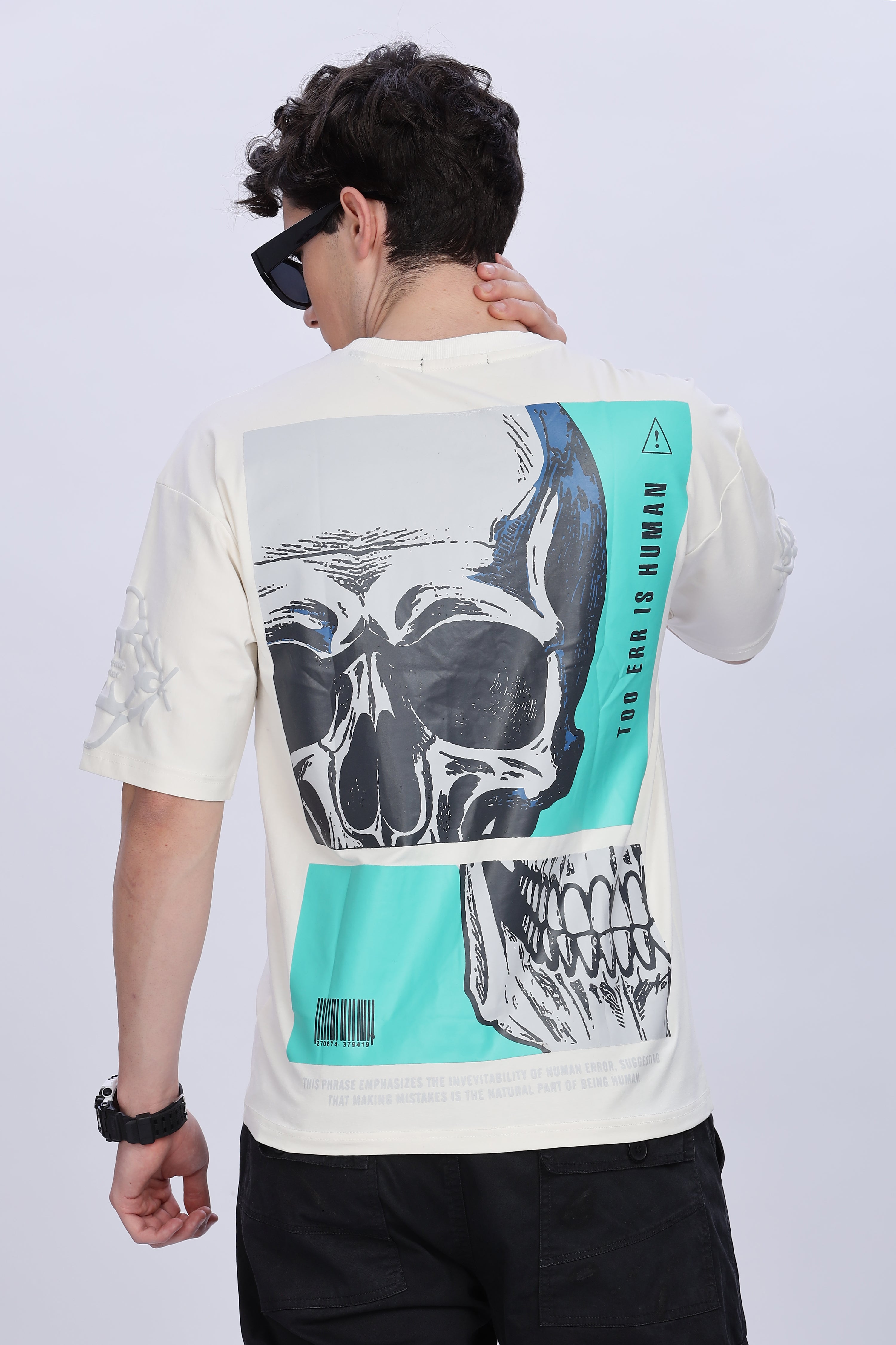 SMOKE SKULL DROP TEES [white]