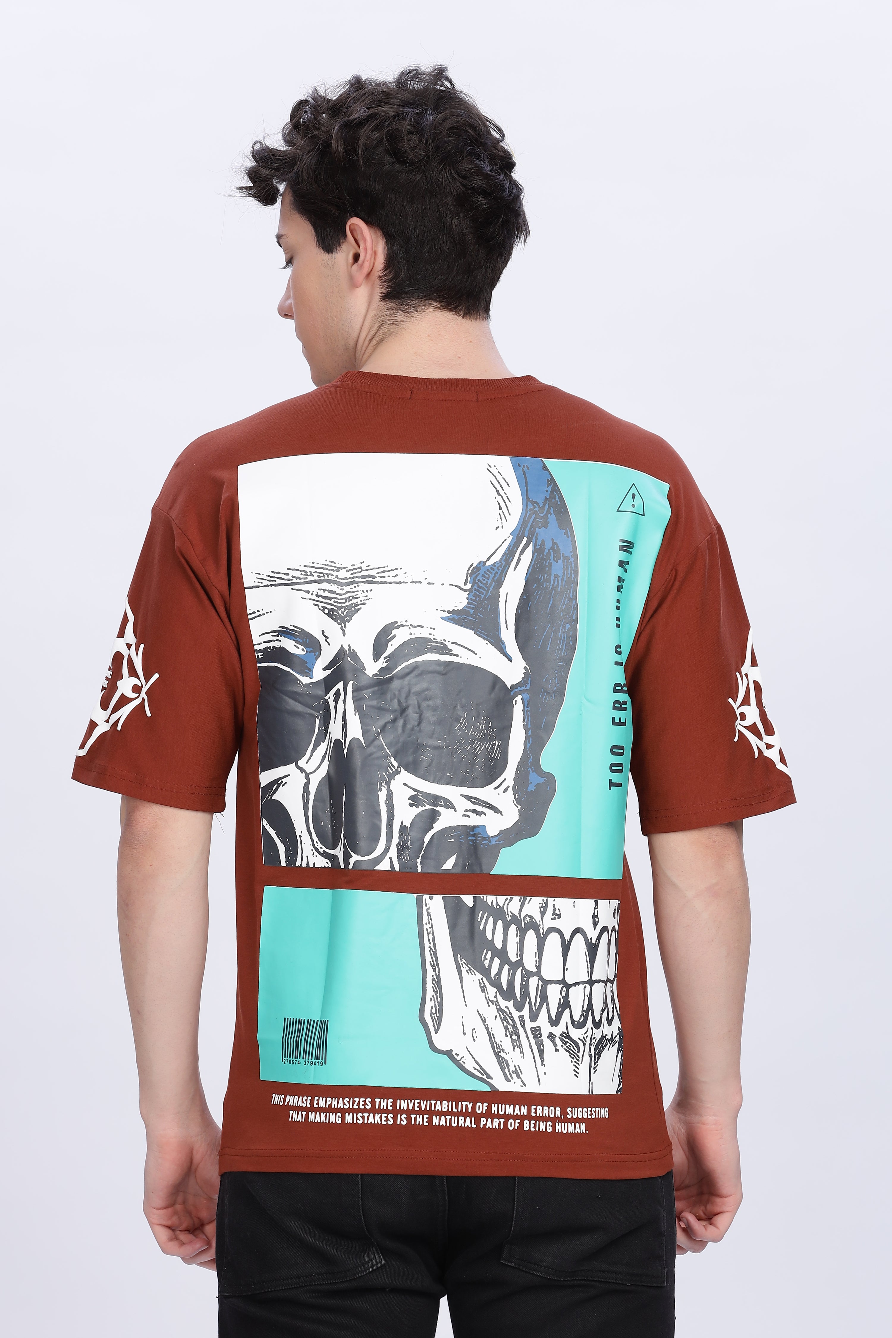 Smoke Skull Drop T-Shirt – Brown | Bold Graphic Streetwear Tee