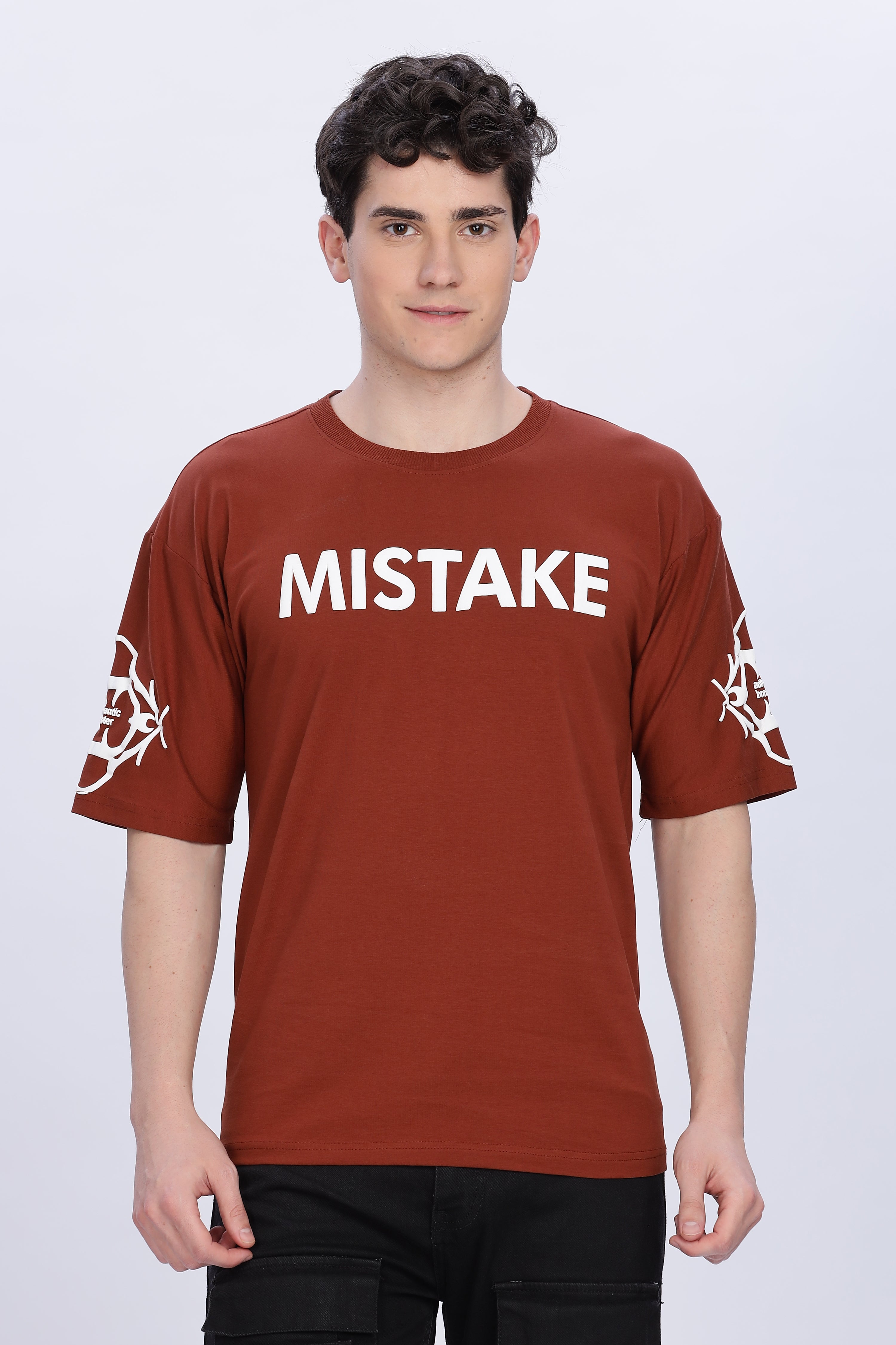 Smoke Skull Drop T-Shirt – Brown | Bold Graphic Streetwear Tee