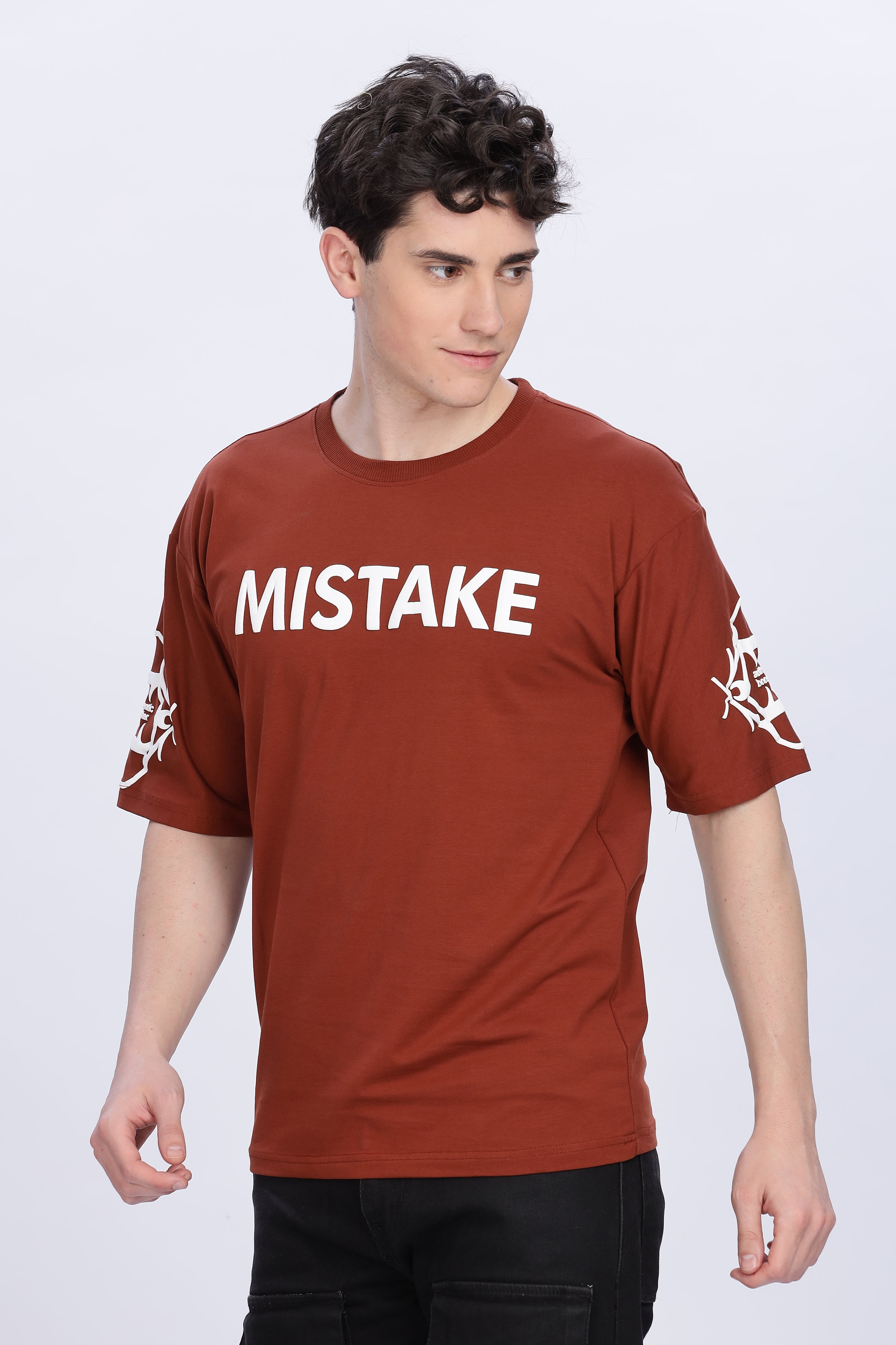 Smoke Skull Drop T-Shirt – Brown | Bold Graphic Streetwear Tee