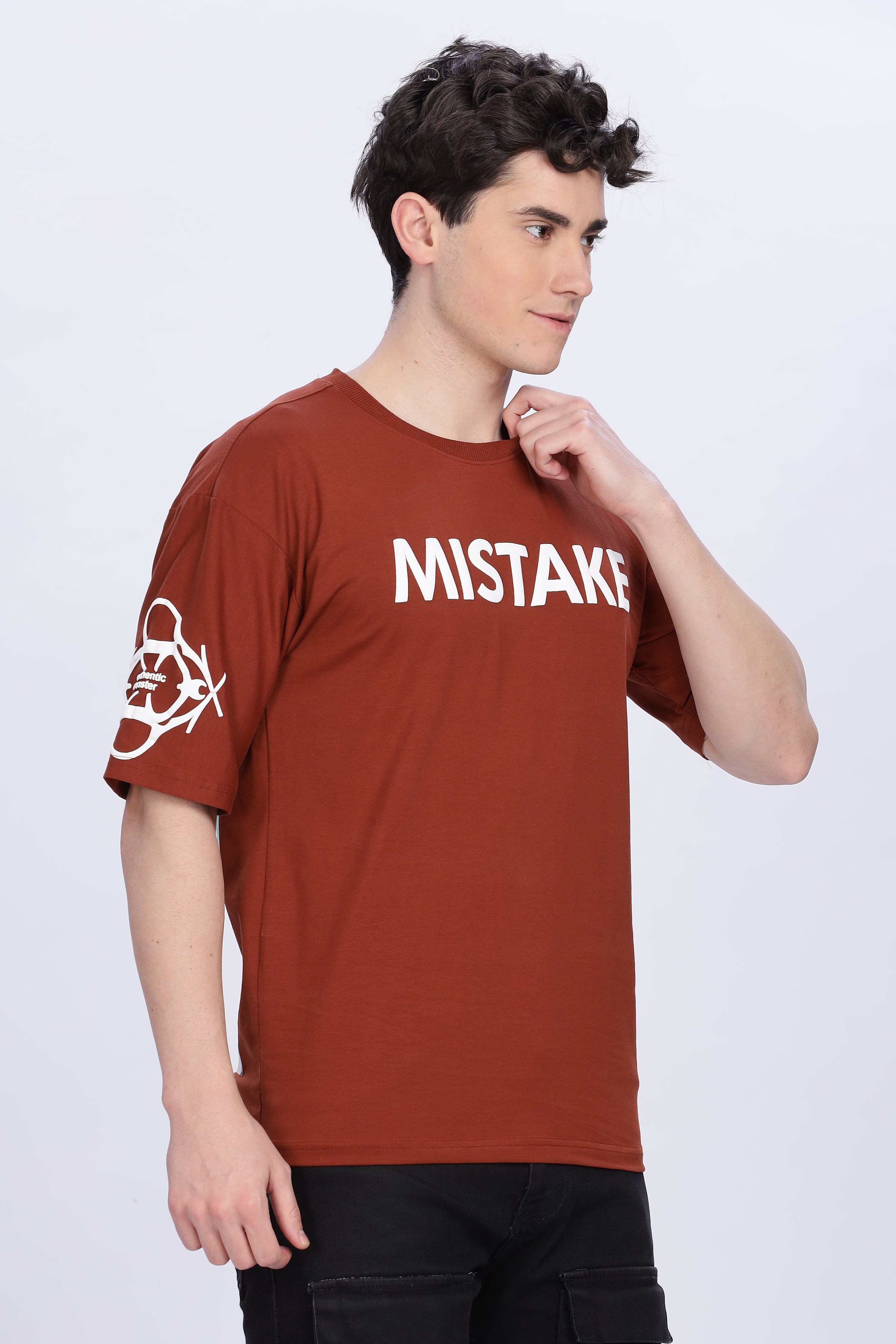 Smoke Skull Drop T-Shirt – Brown | Bold Graphic Streetwear Tee