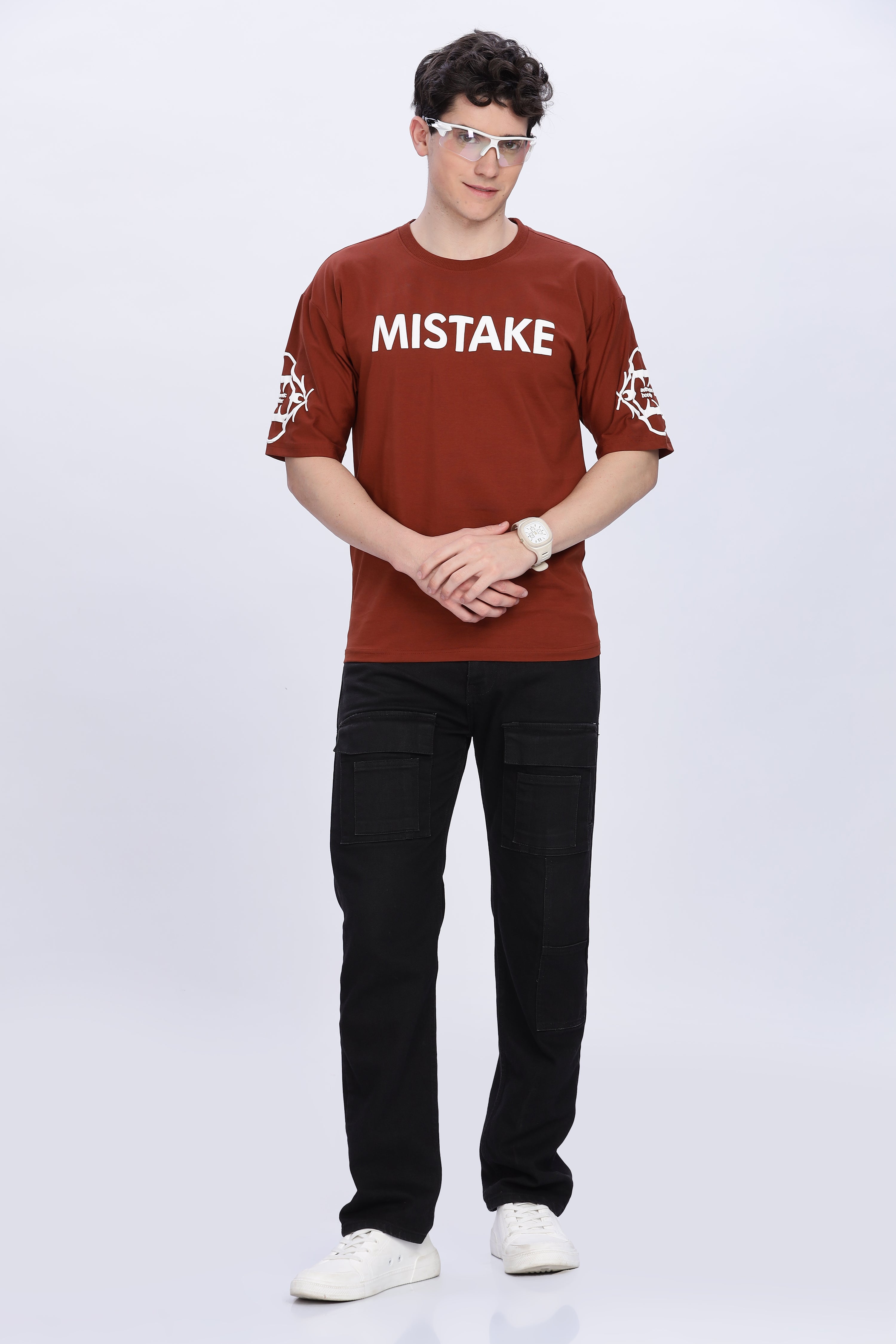 Smoke Skull Drop T-Shirt – Brown | Bold Graphic Streetwear Tee