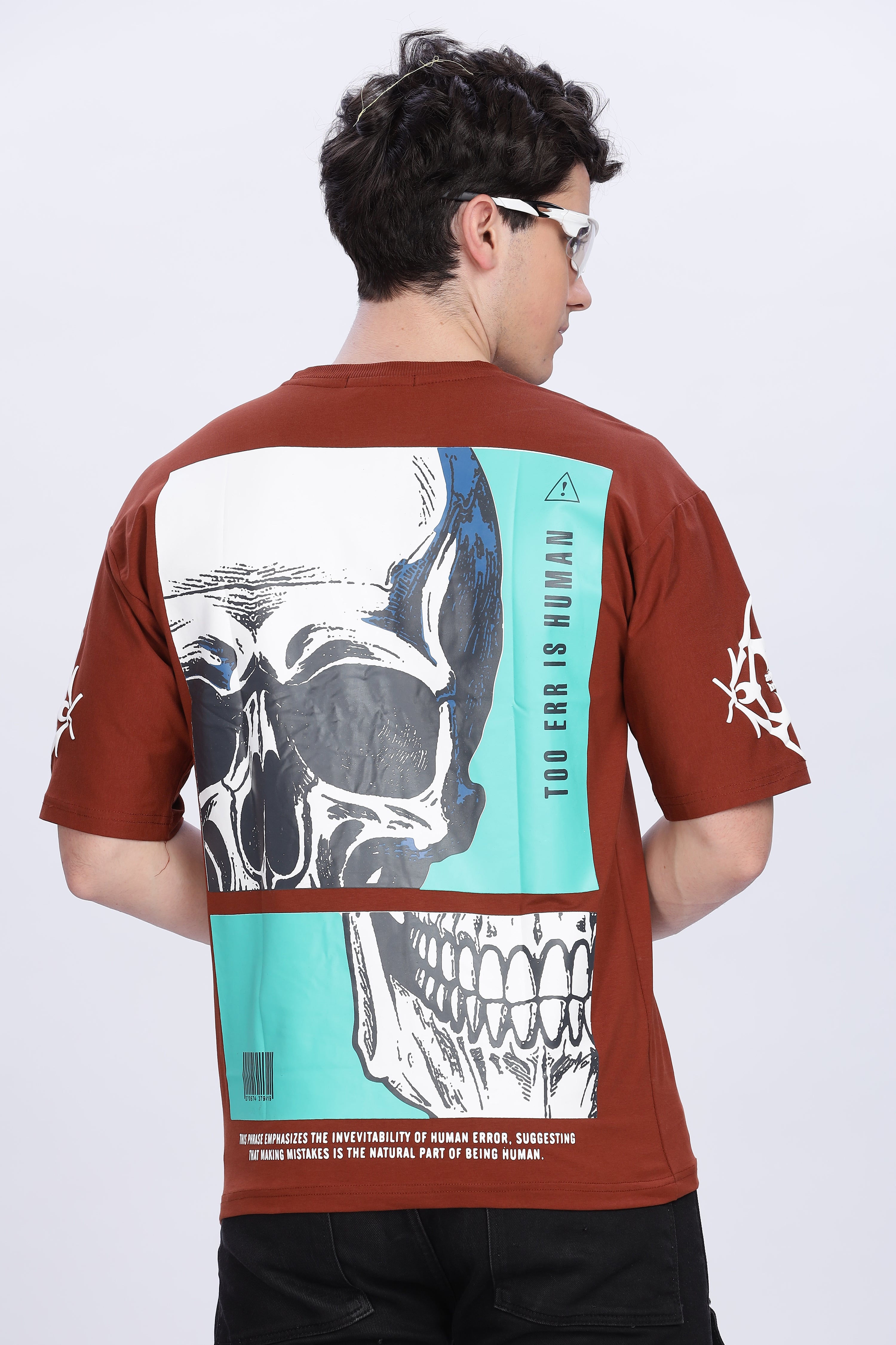 Smoke Skull Drop T-Shirt – Brown | Bold Graphic Streetwear Tee