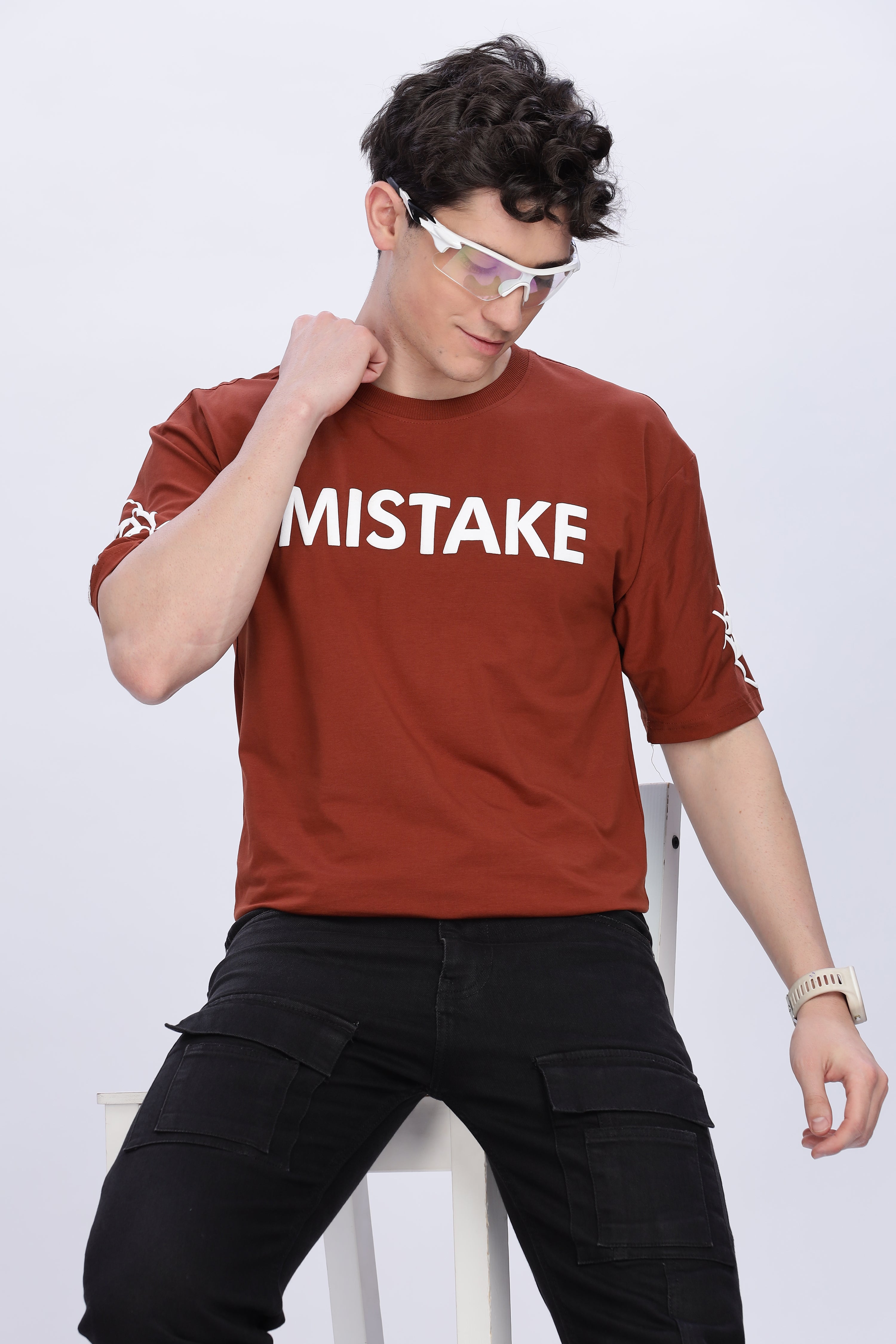 Smoke Skull Drop T-Shirt – Brown | Bold Graphic Streetwear Tee