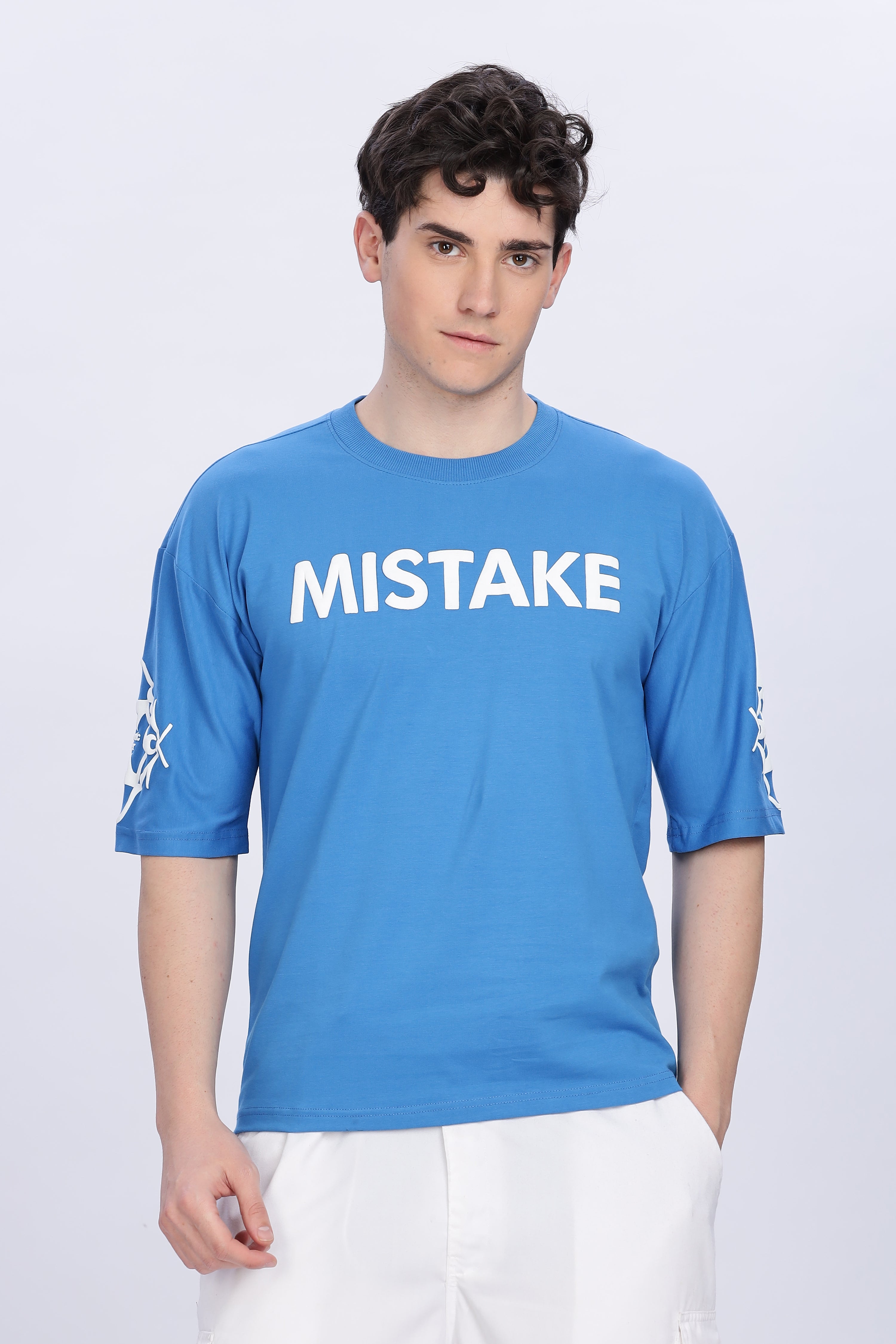 Smoke Skull Drop T-Shirt – Blue | Bold Graphic Streetwear Tee