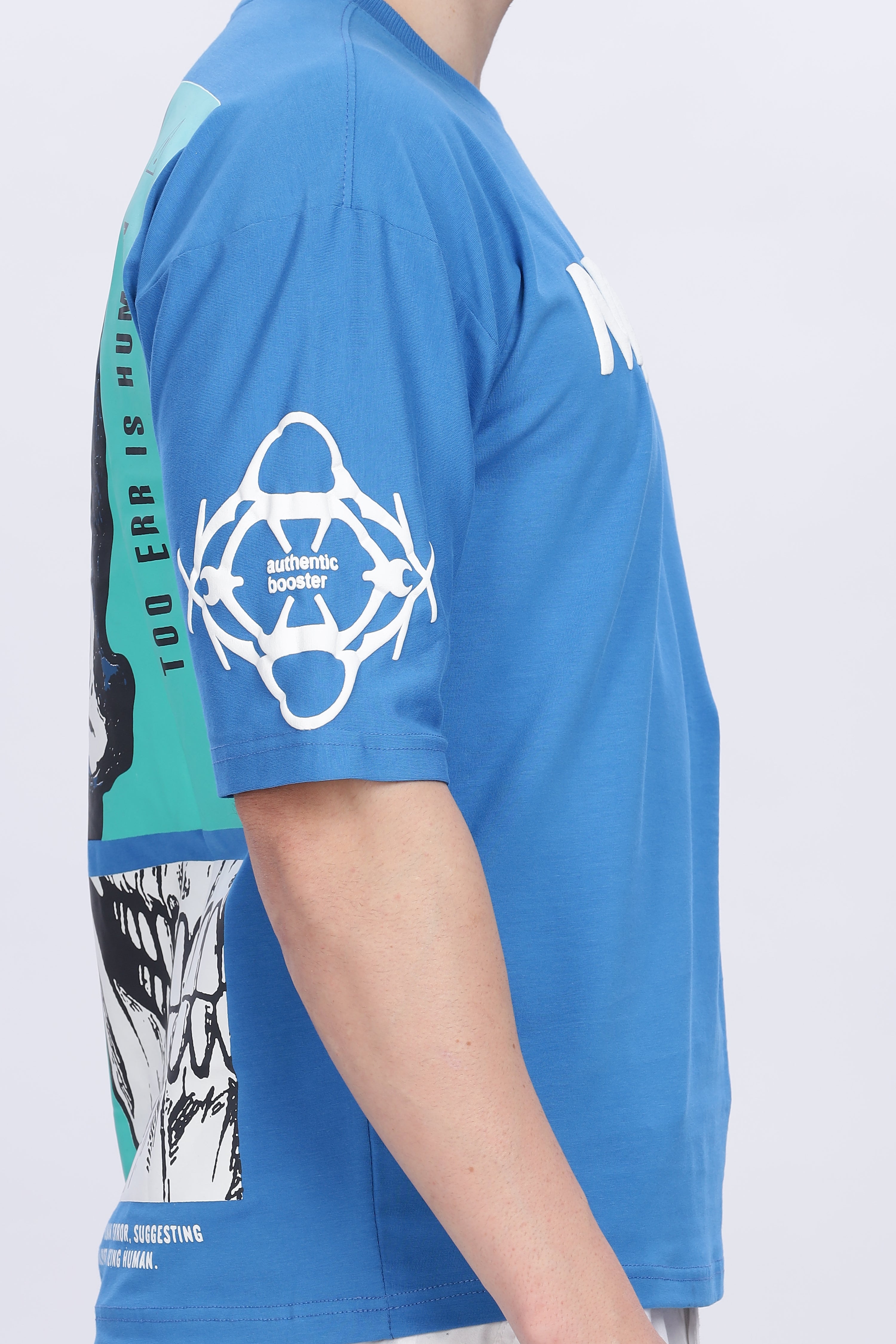Smoke Skull Drop T-Shirt – Blue | Bold Graphic Streetwear Tee