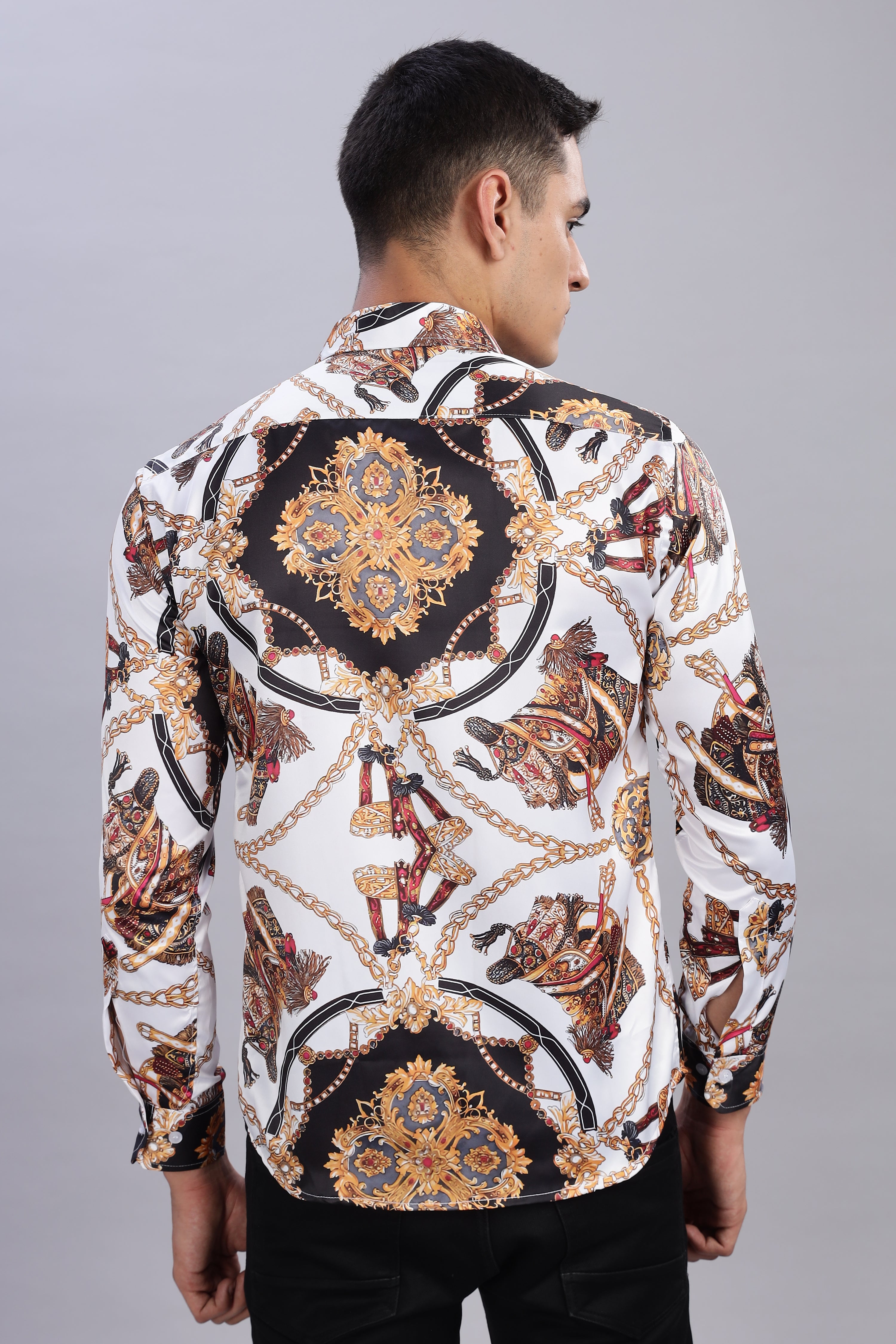 SMOKE VINTAGE SATIN SHIRT [white]