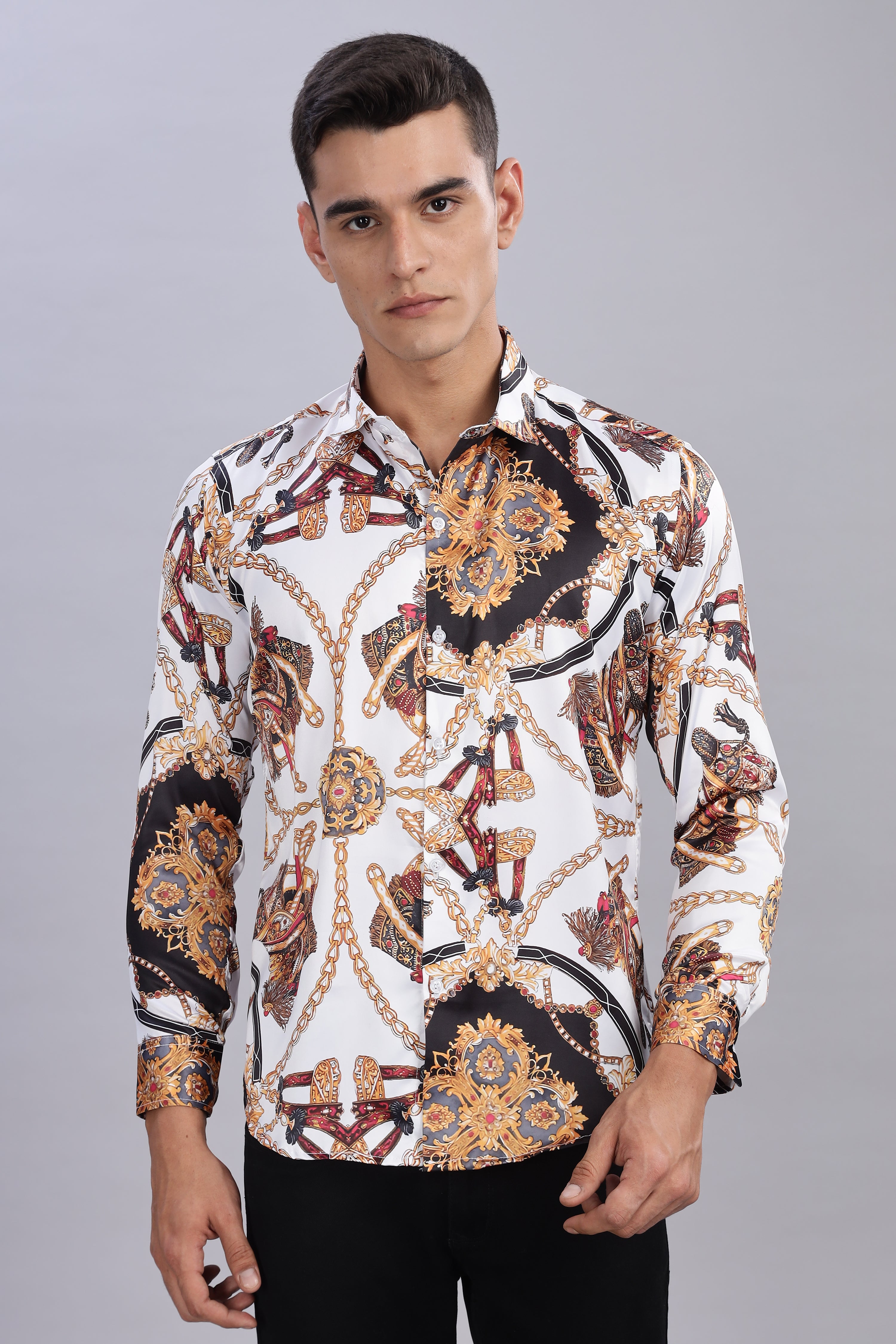 SMOKE VINTAGE SATIN SHIRT [white]