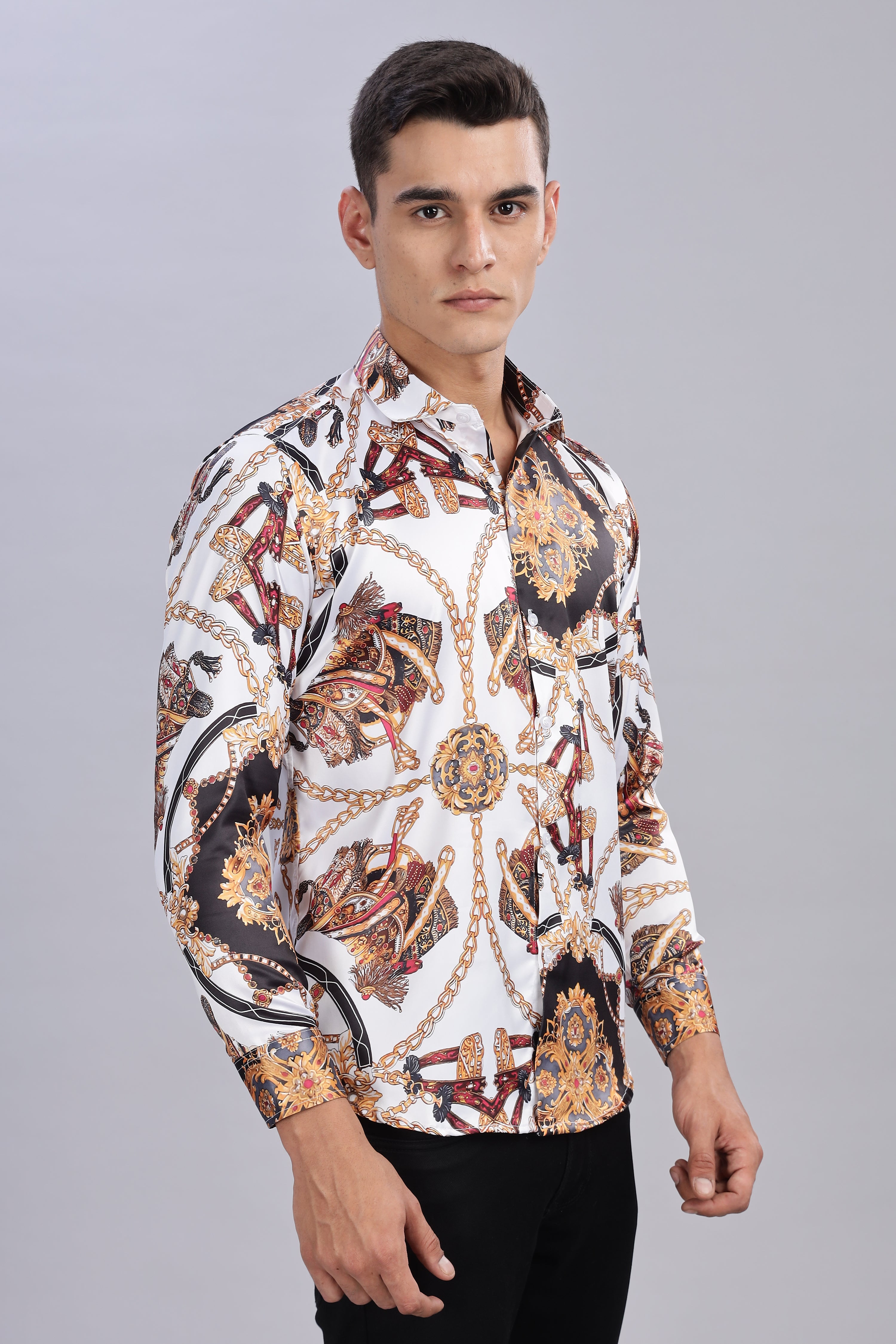 SMOKE VINTAGE SATIN SHIRT [white]