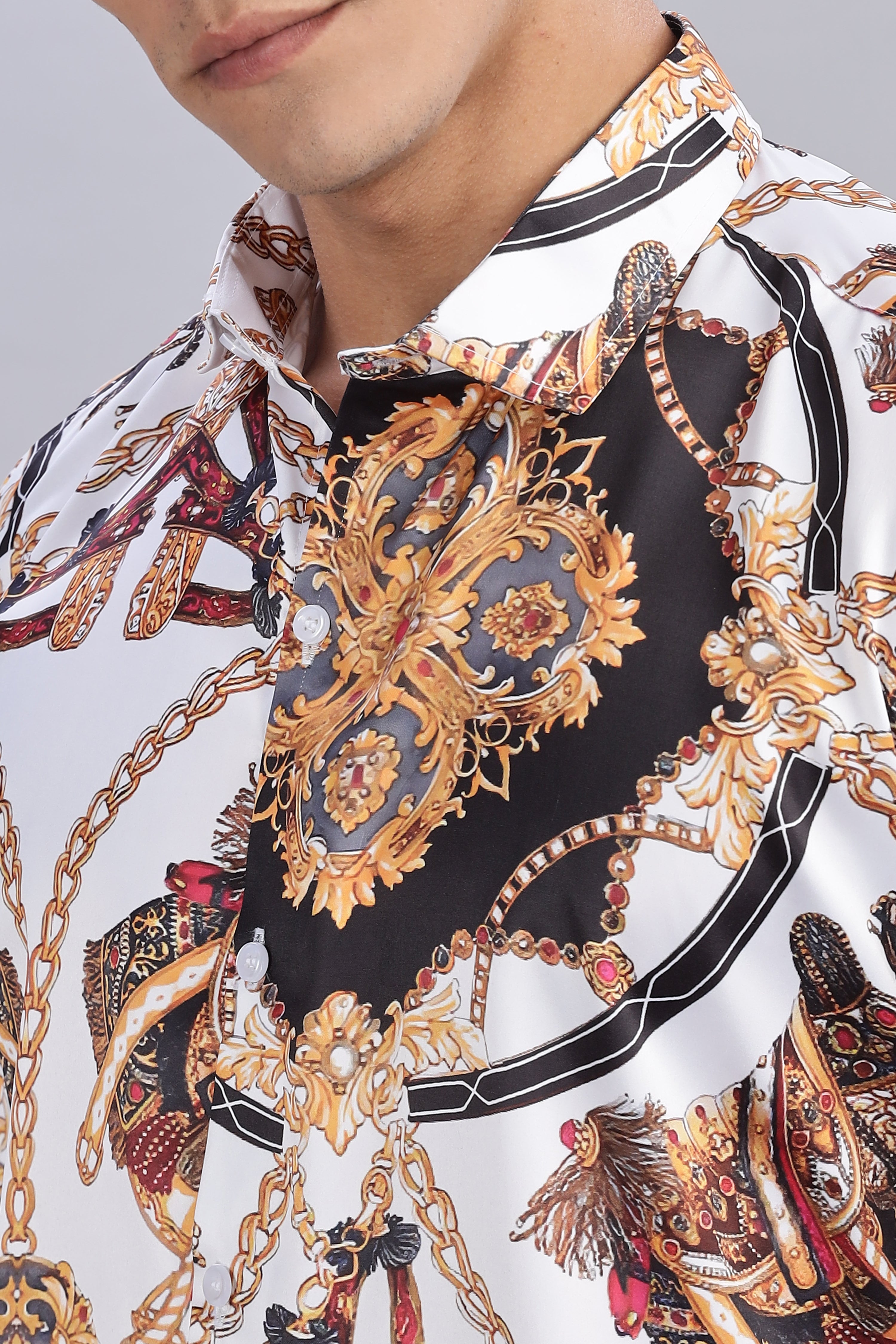 SMOKE VINTAGE SATIN SHIRT [white]