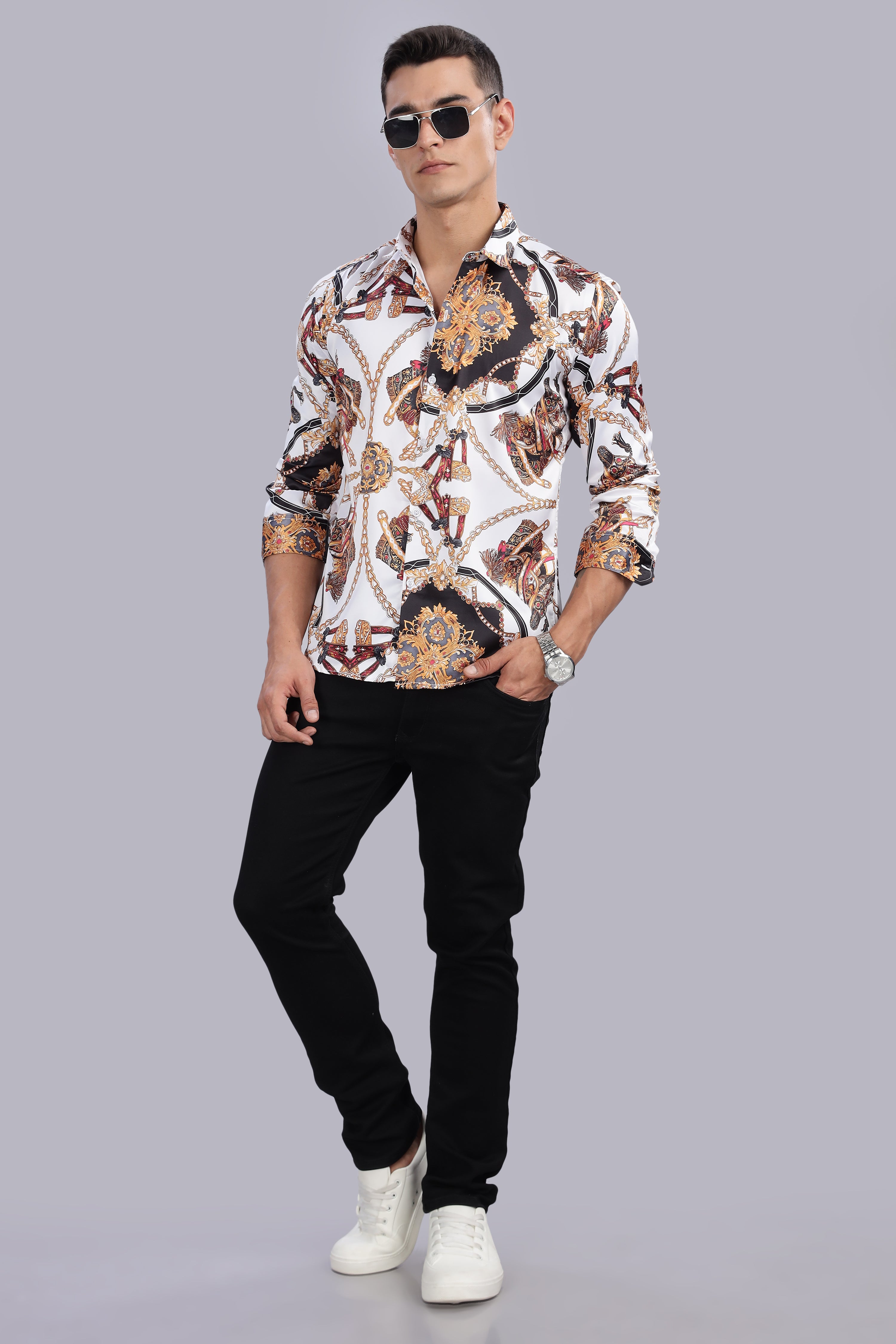 SMOKE VINTAGE SATIN SHIRT [white]