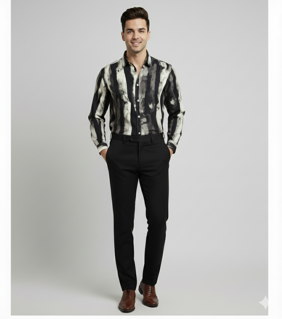 SMOKE ABSTRACT PRINTED SHIRT