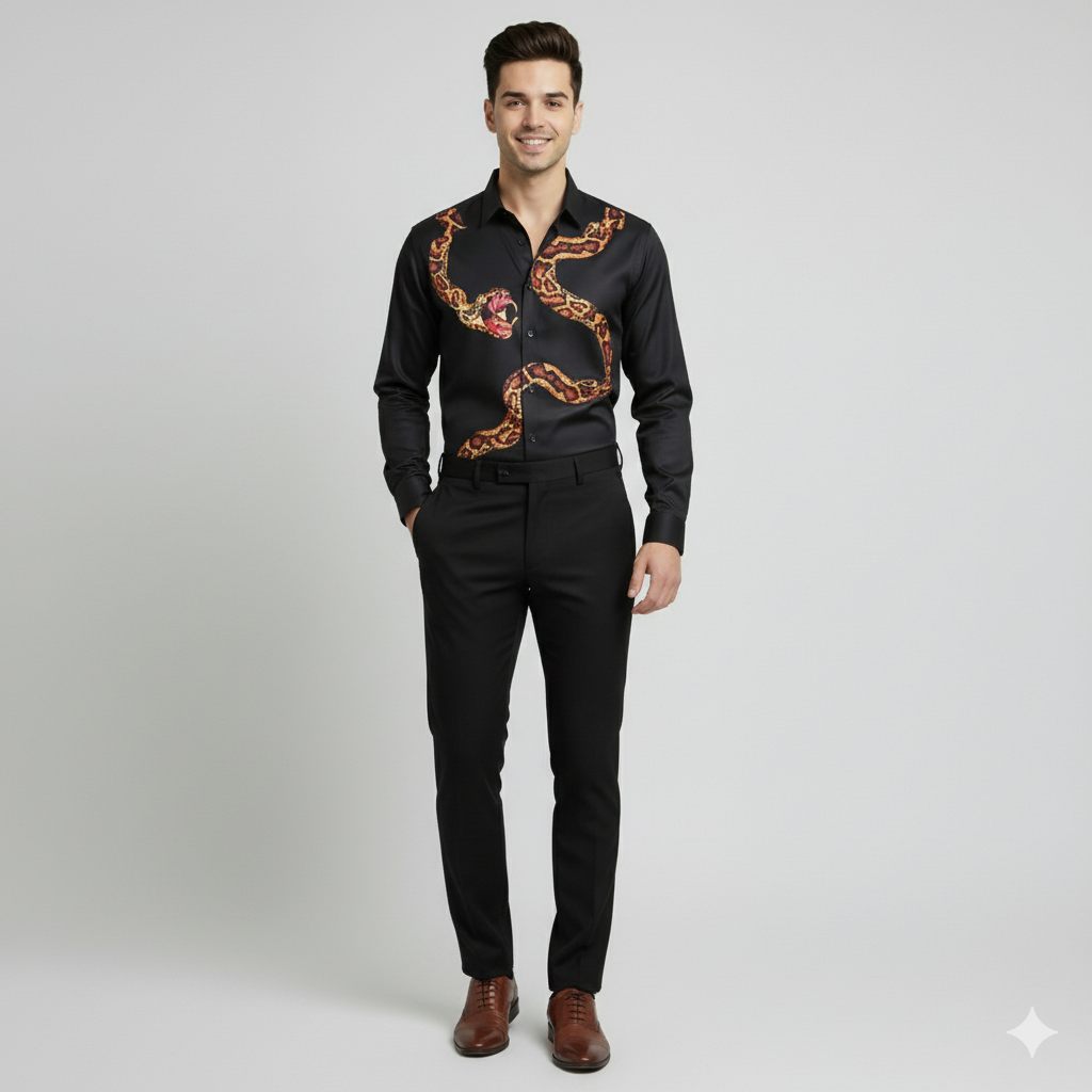 SMOKE SNAKE CLUB SHIRT [BLACK]