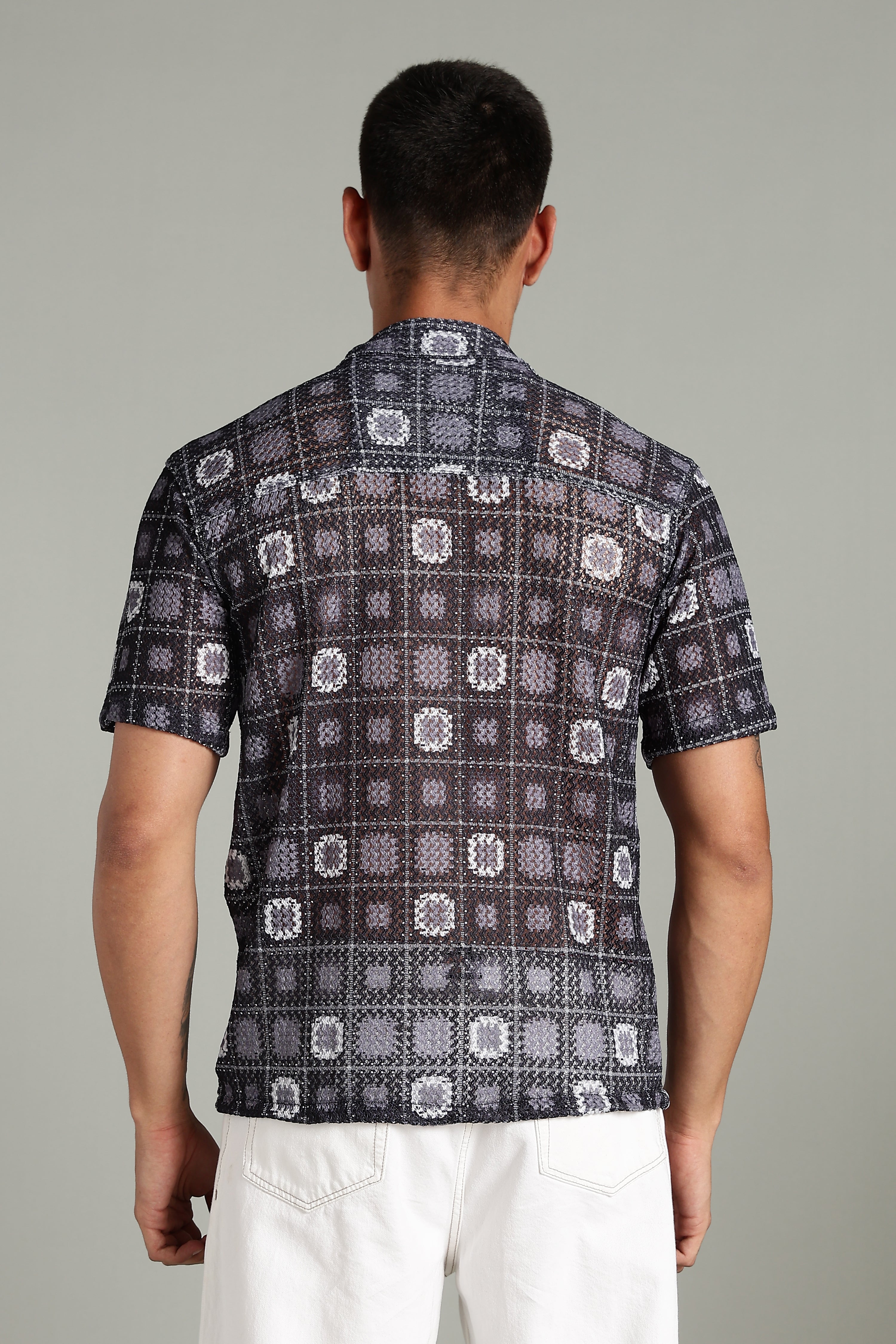 SMOKE CORCHET ABSTRACT SHIRT