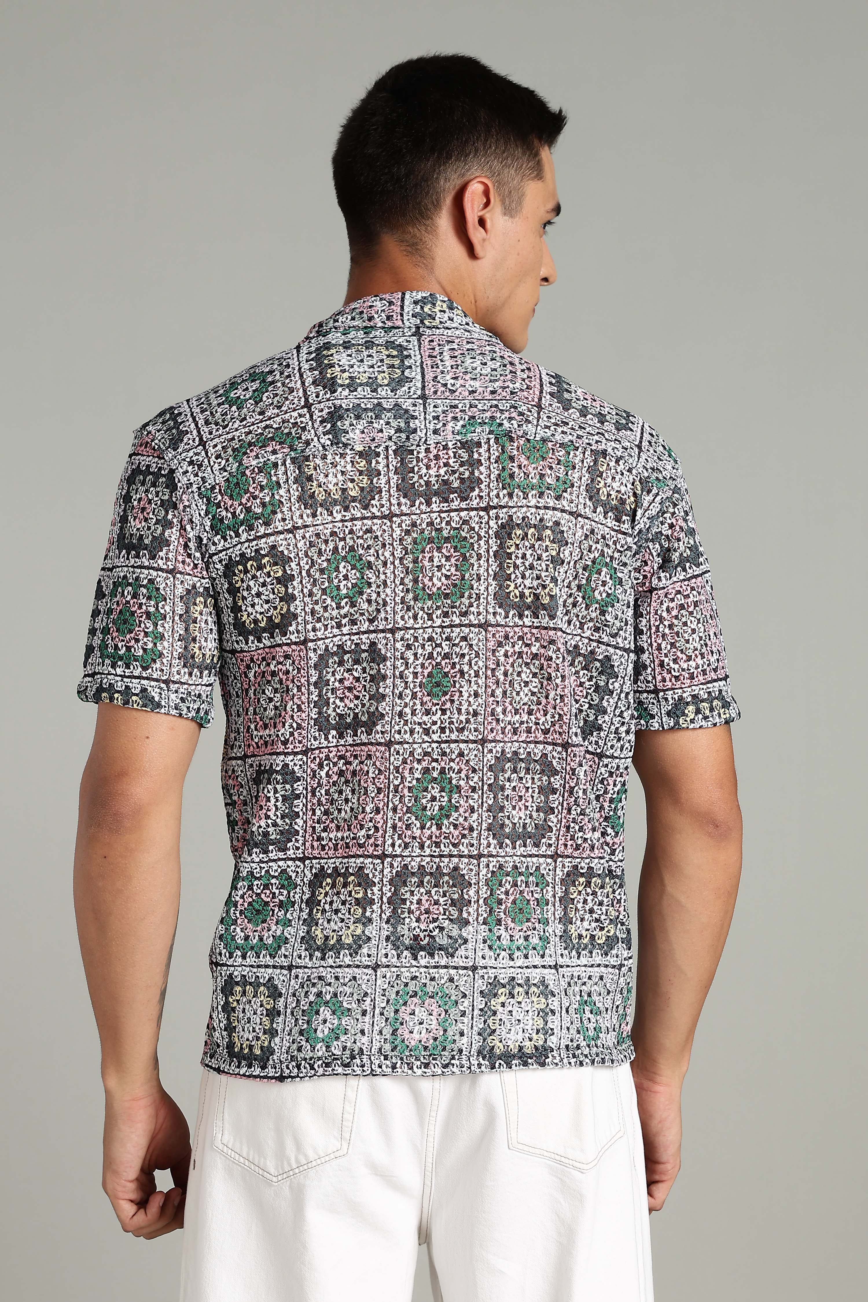 SMOKE CORCHET ABSTRACT SHIRT