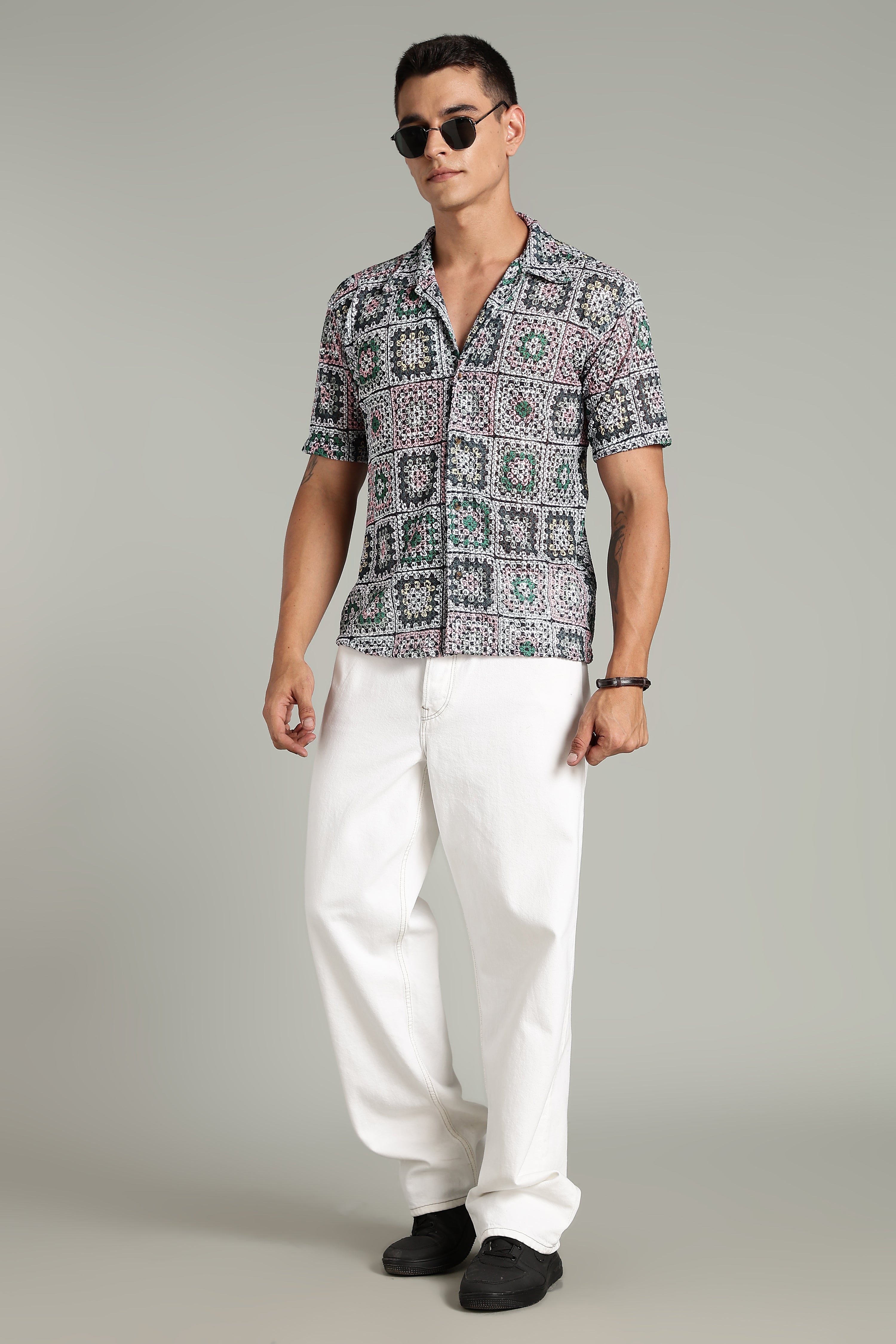 SMOKE CORCHET ABSTRACT SHIRT