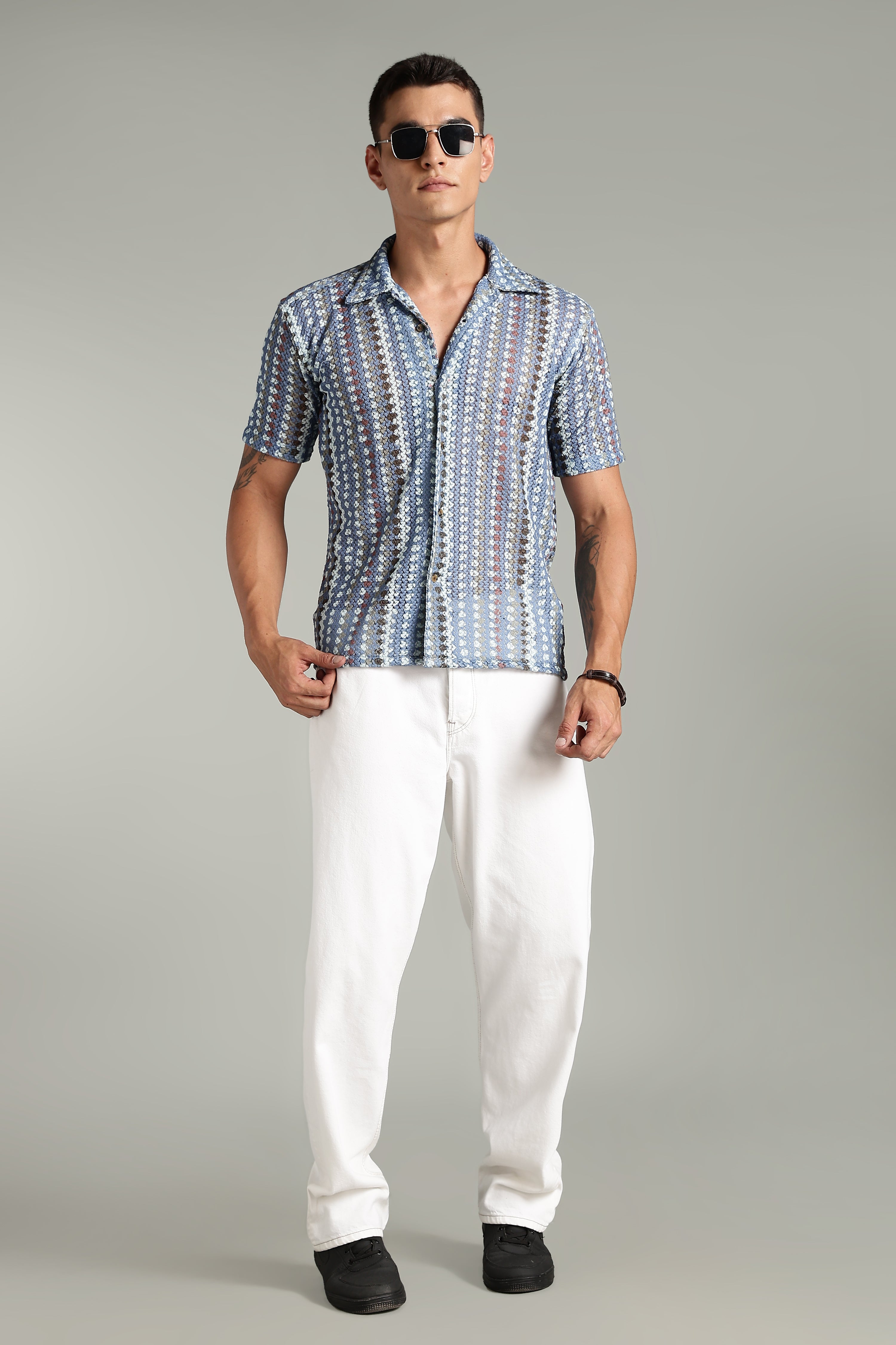 SMOKE CORCHET ABSTRACT SHIRT