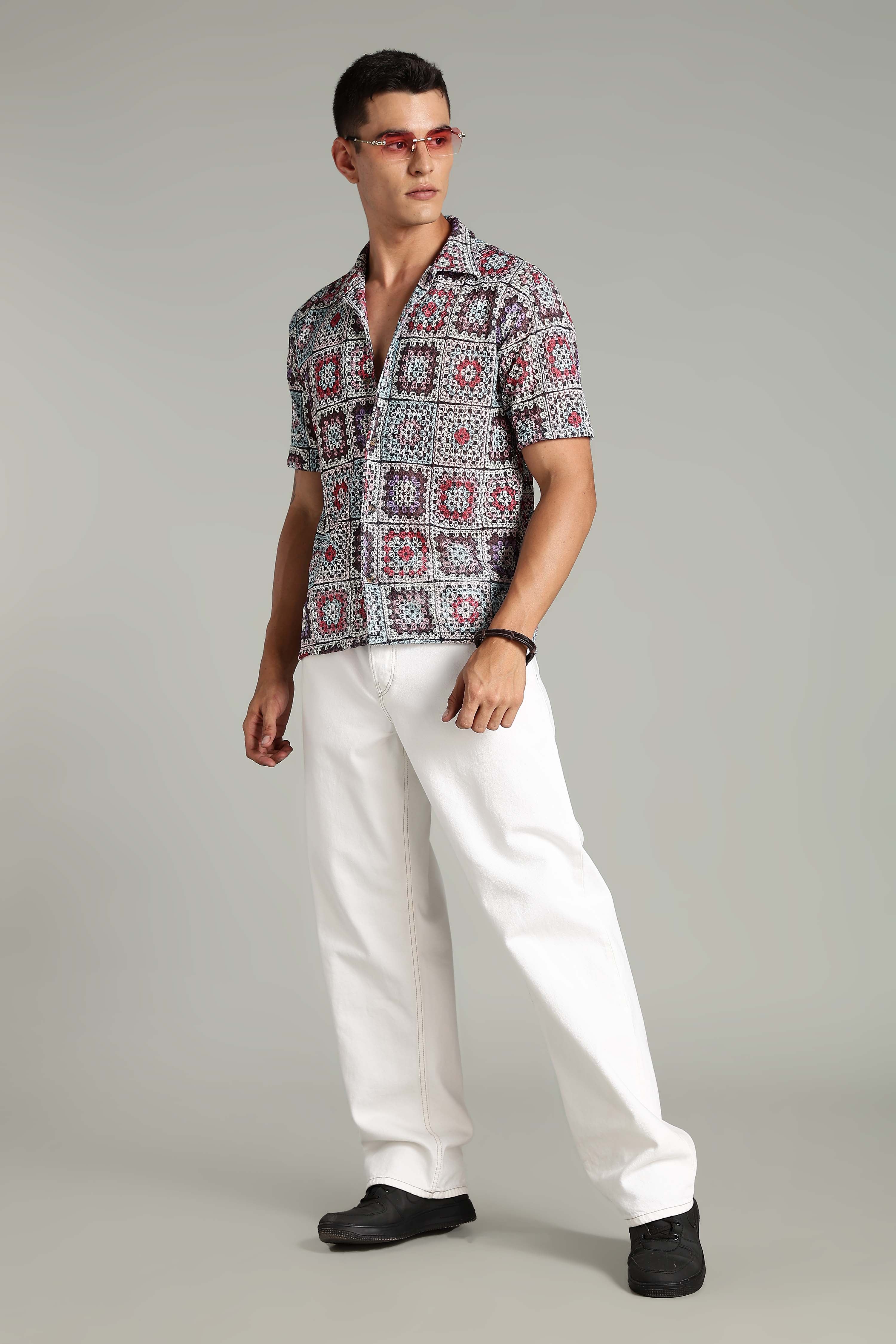 SMOKE CORCHET ABSTRACT SHIRT