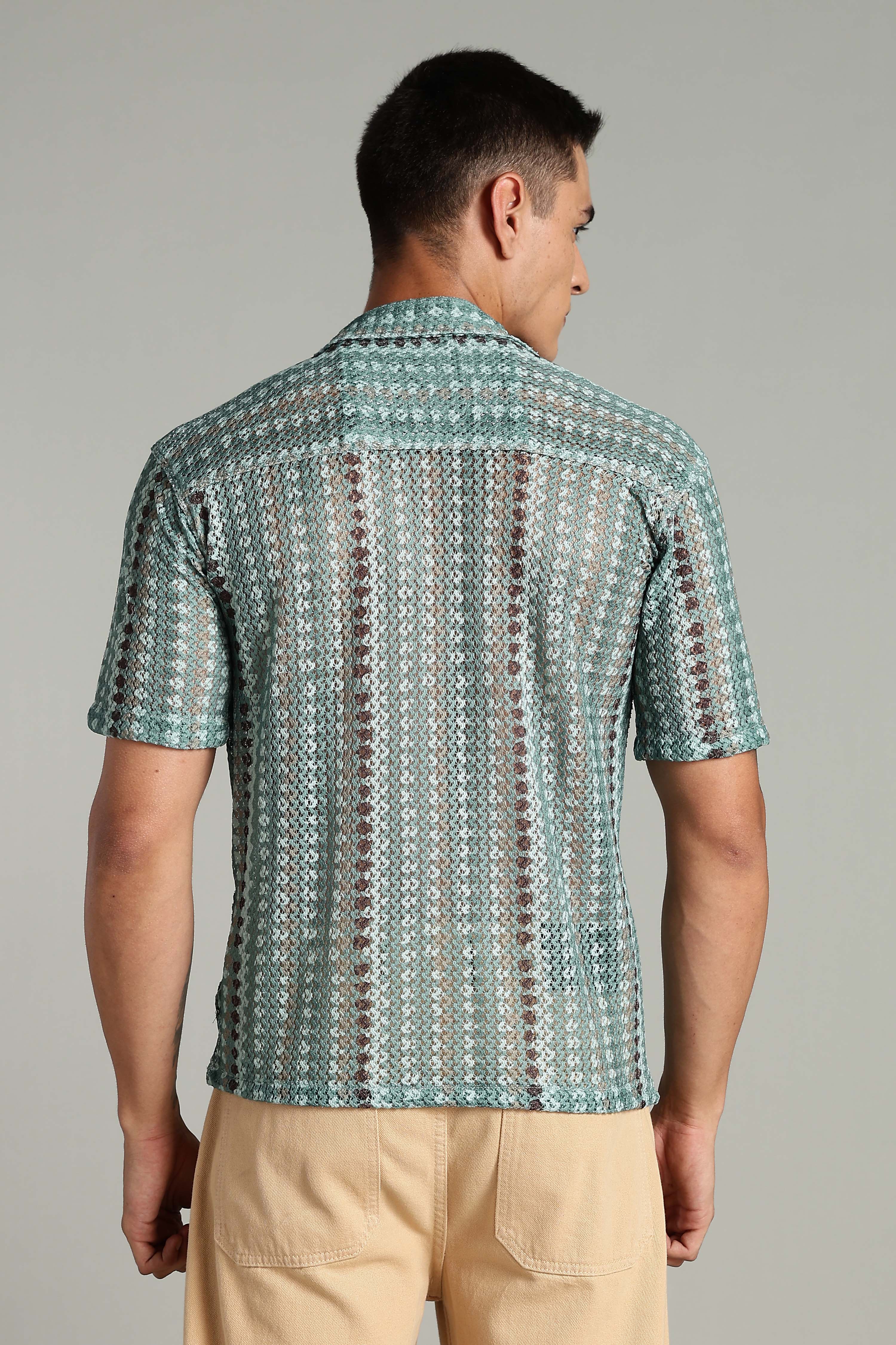 SMOKE CORCHET ABSTRACT SHIRT