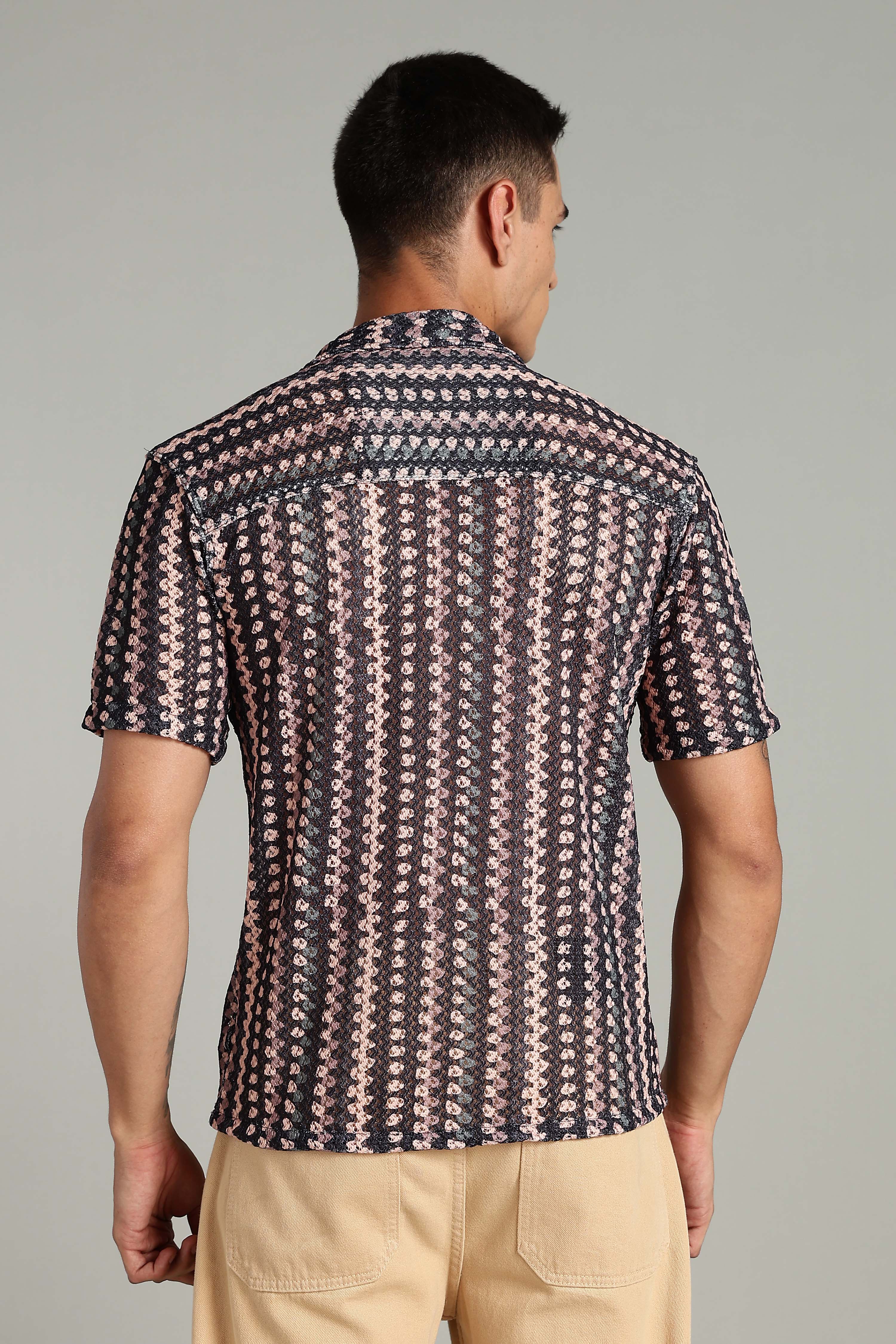 SMOKE CORCHET ABSTRACT SHIRT