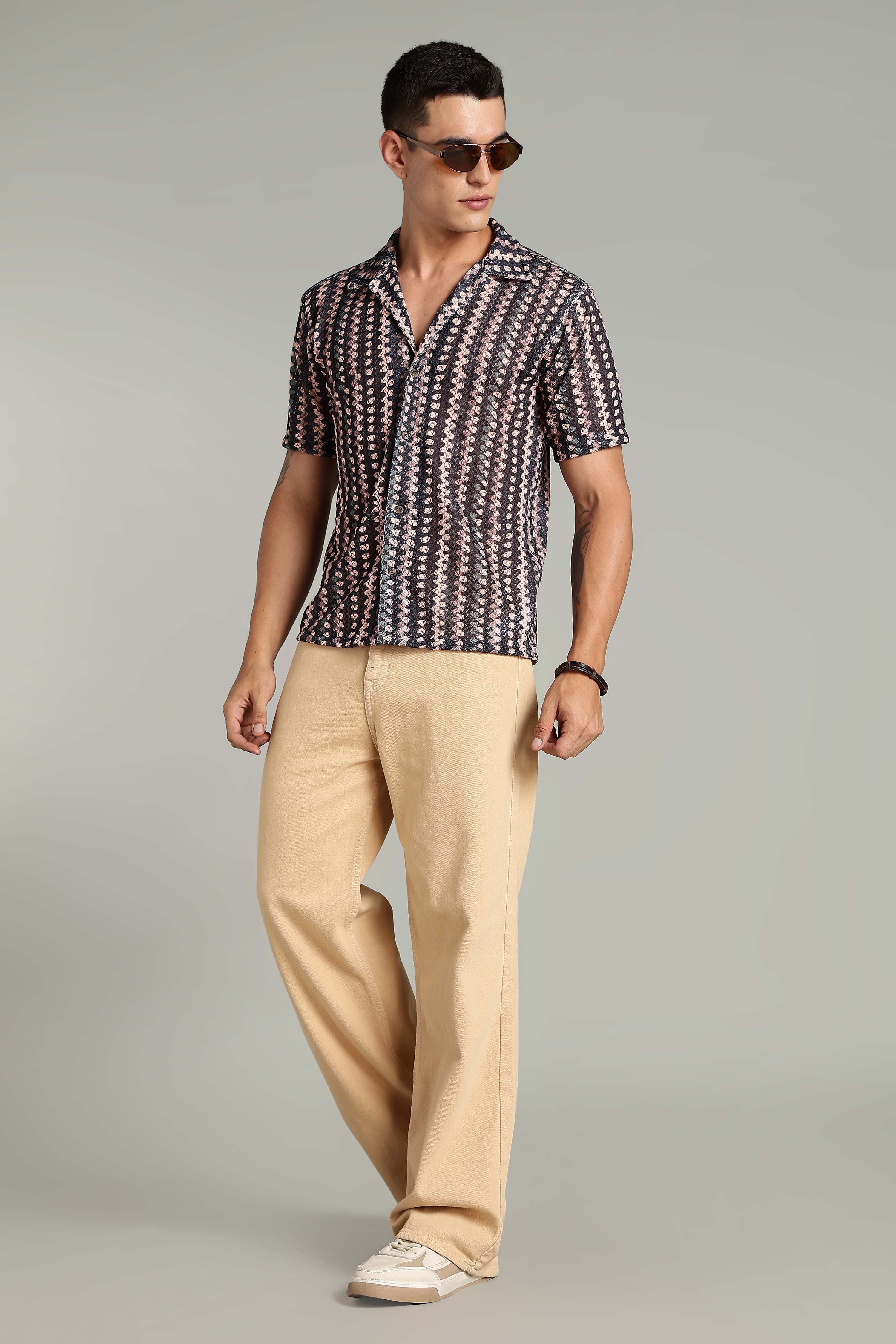 SMOKE CORCHET ABSTRACT SHIRT