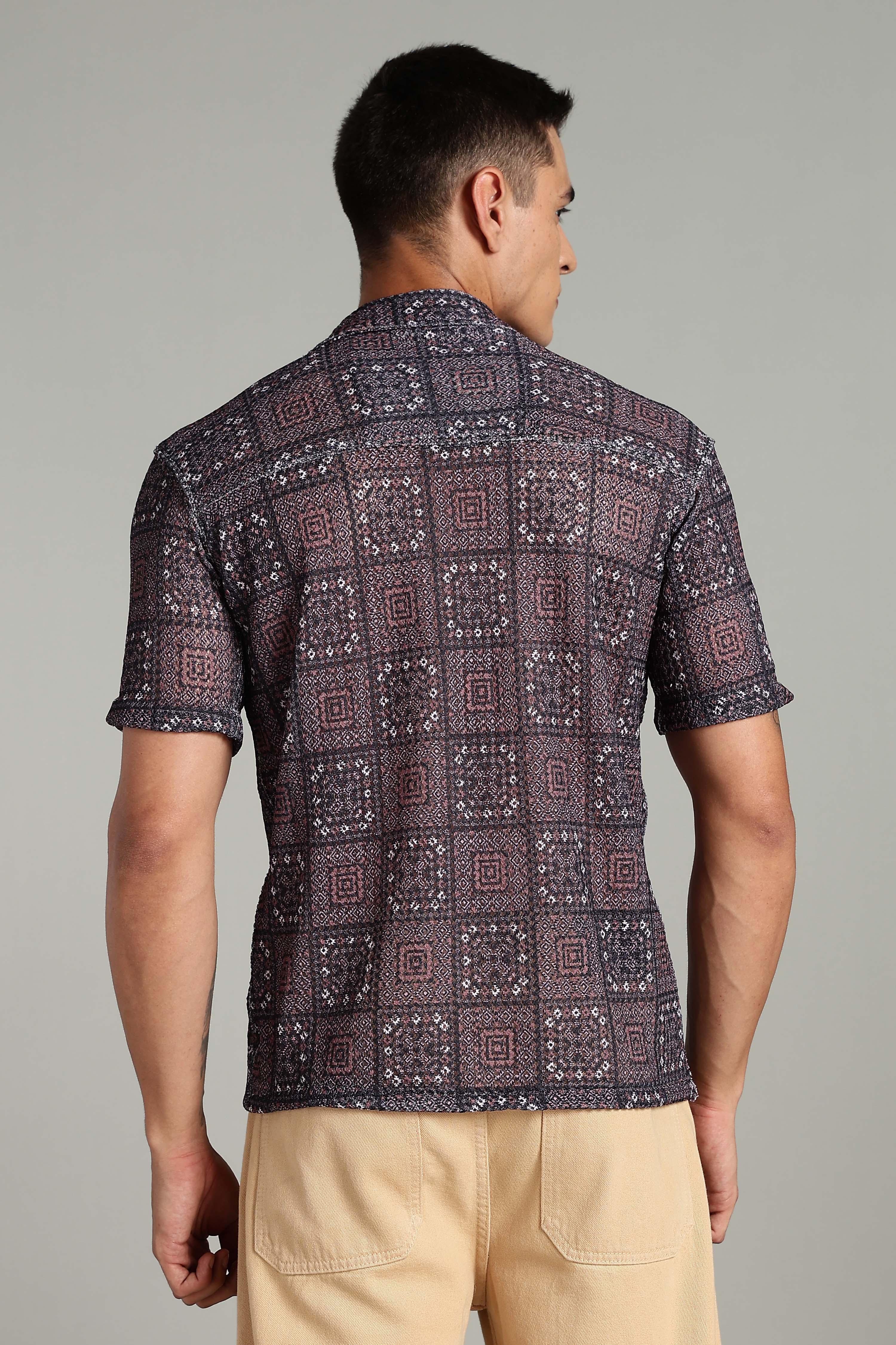 SMOKE CORCHET ABSTRACT SHIRT