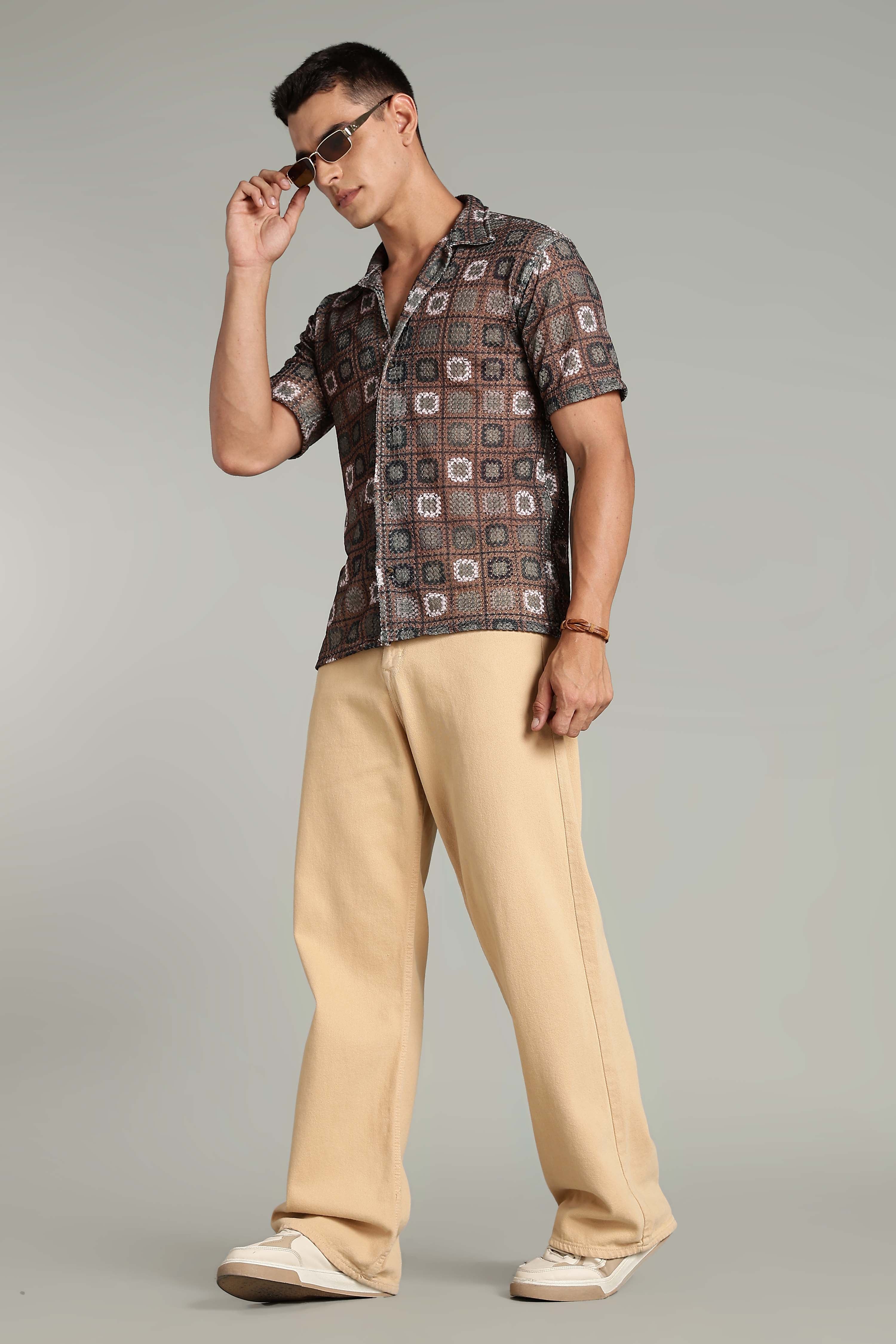 SMOKE CORCHET ABSTRACT SHIRT