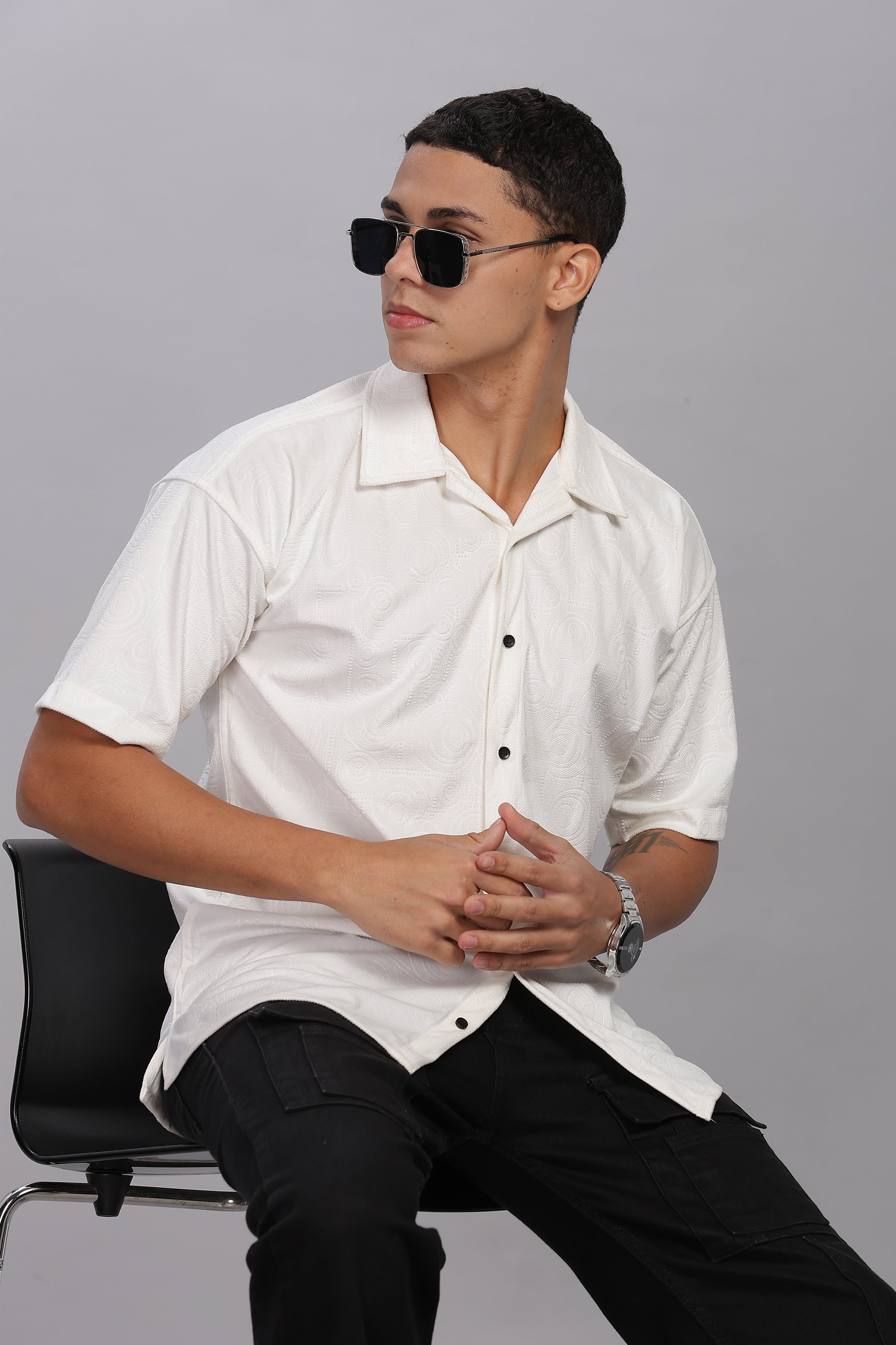 SMOKE CLUB DROP SHIRT [white]