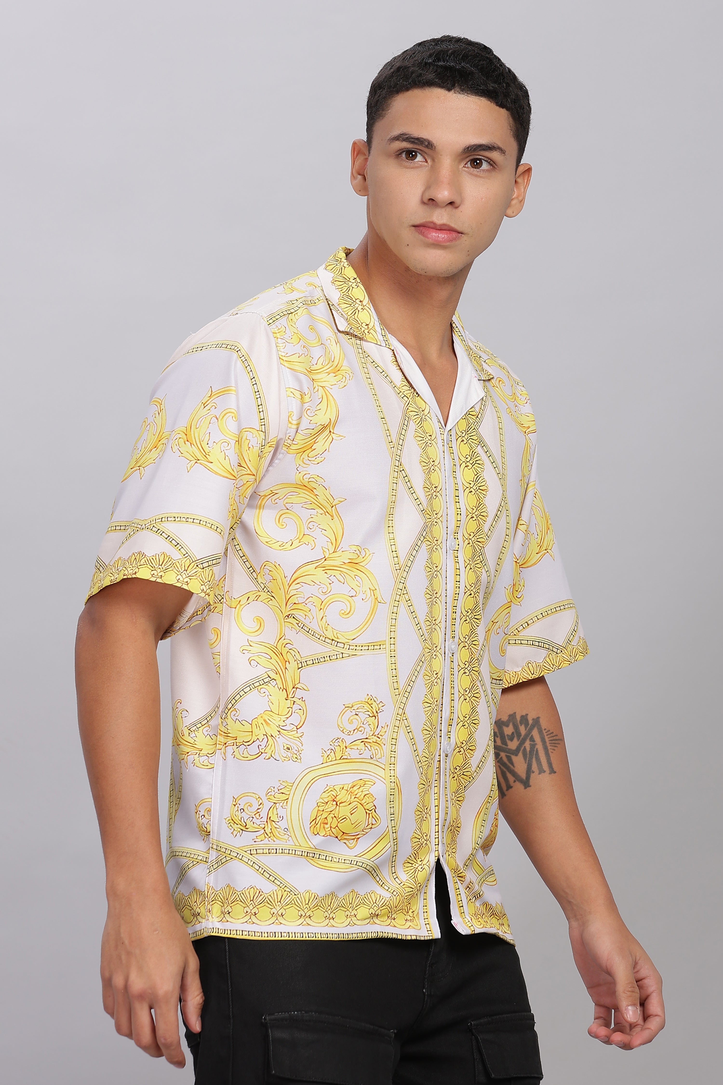 SMOKE  FIERY DROP SHIRT [yellow]
