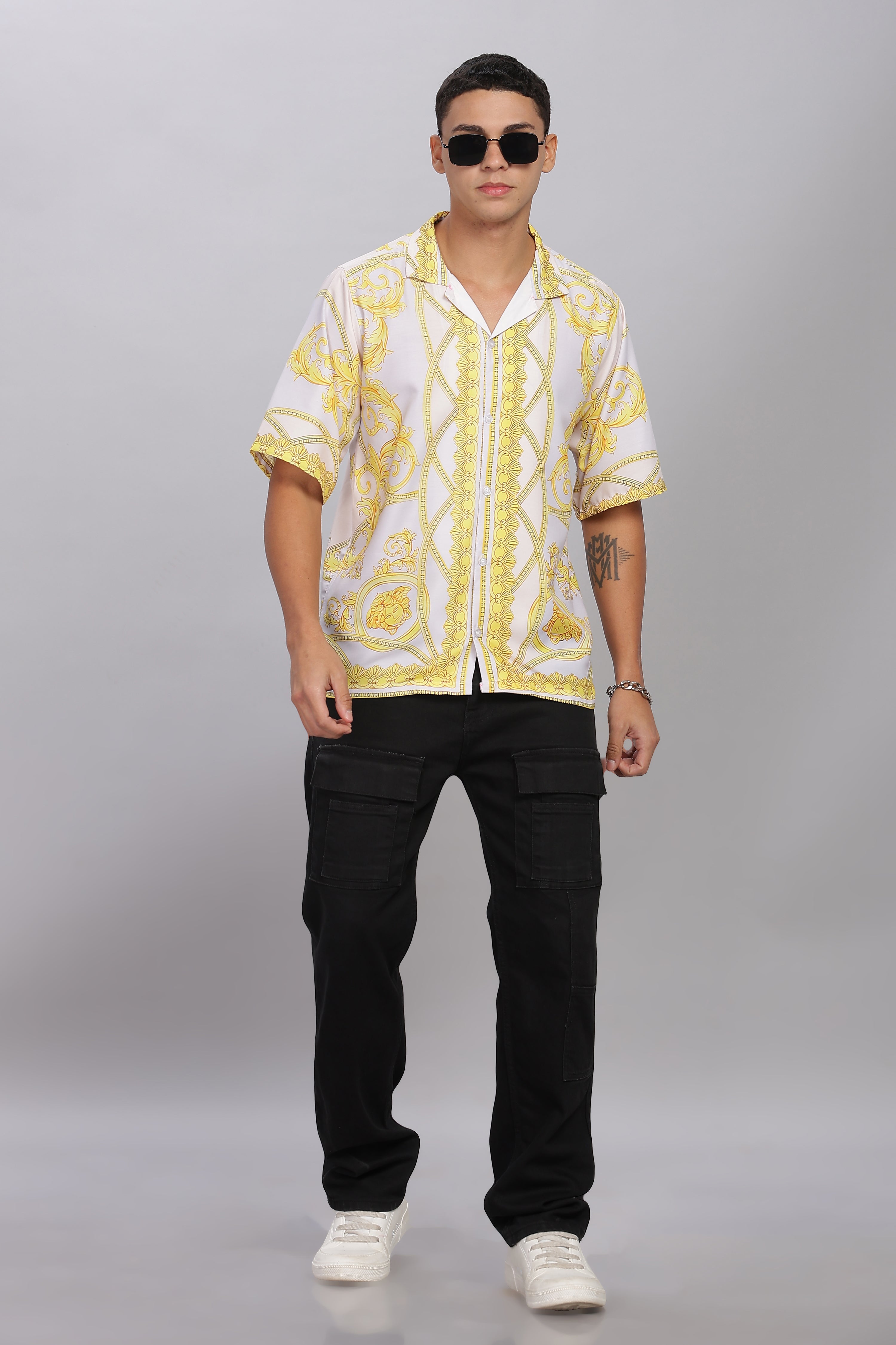 SMOKE  FIERY DROP SHIRT [yellow]