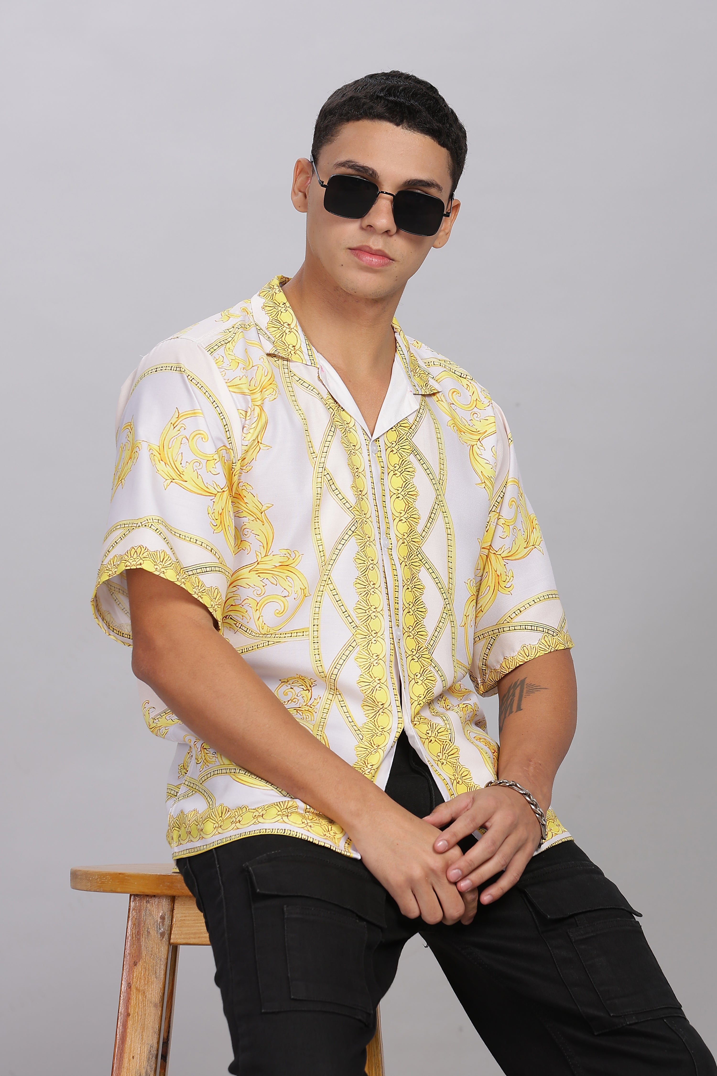SMOKE  FIERY DROP SHIRT [yellow]