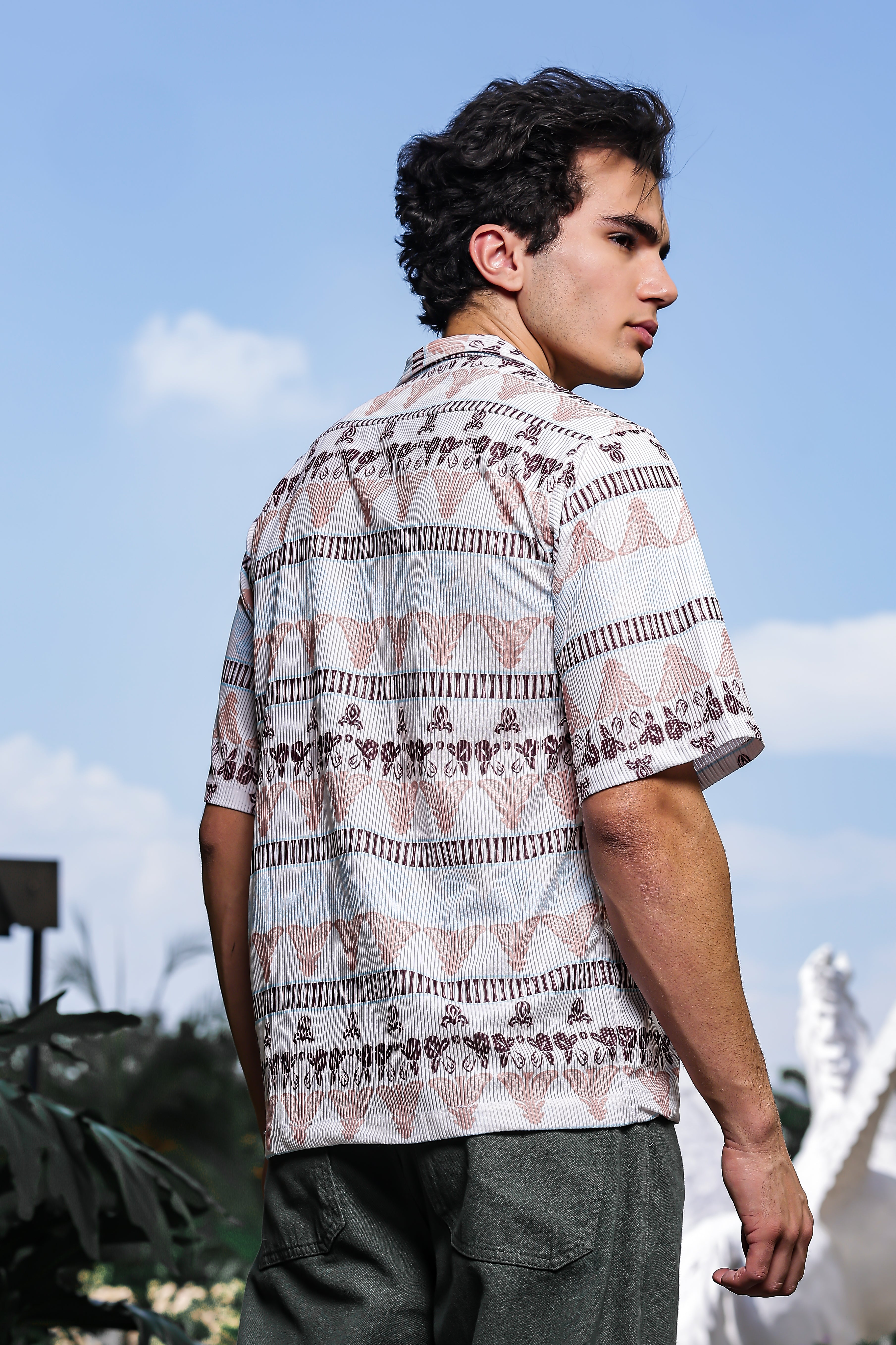 SMOKE ABSTRACT DROP SHIRT [white]