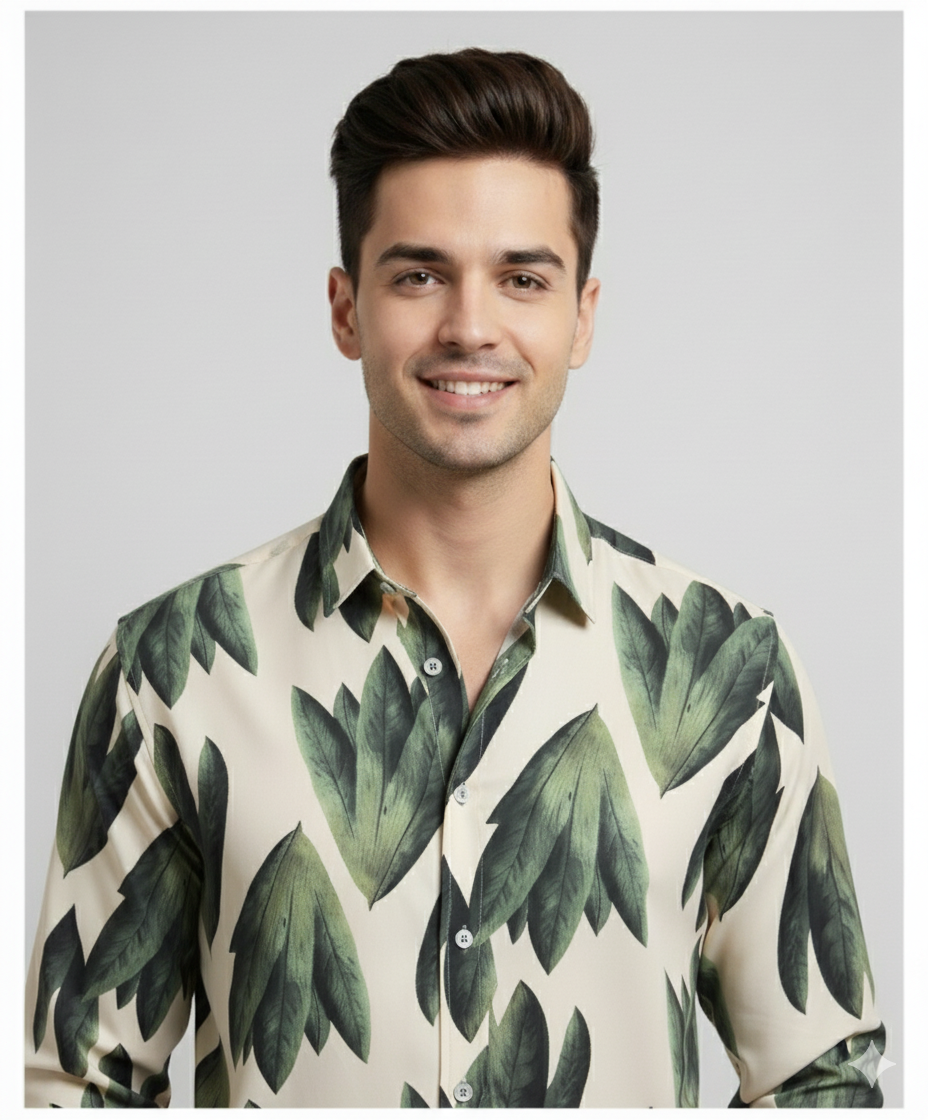 SMOKE PETALS CLUB SHIRT [BEIGE]