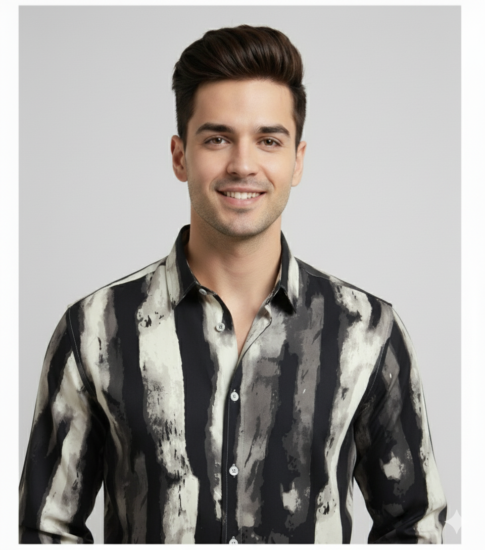 SMOKE ABSTRACT PRINTED SHIRT