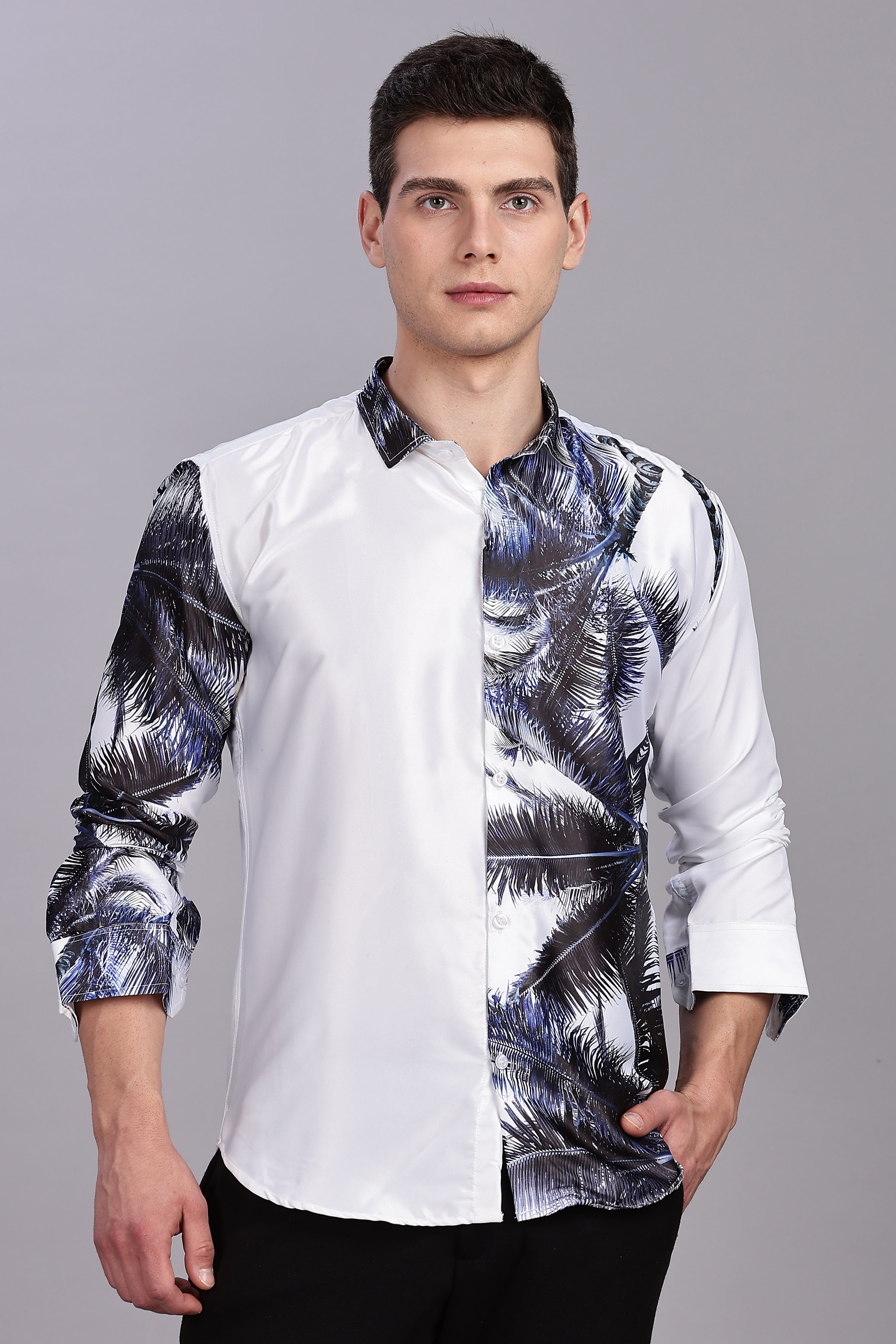 SMOKE HAVANA SATIN SHIRT [WHITE]
