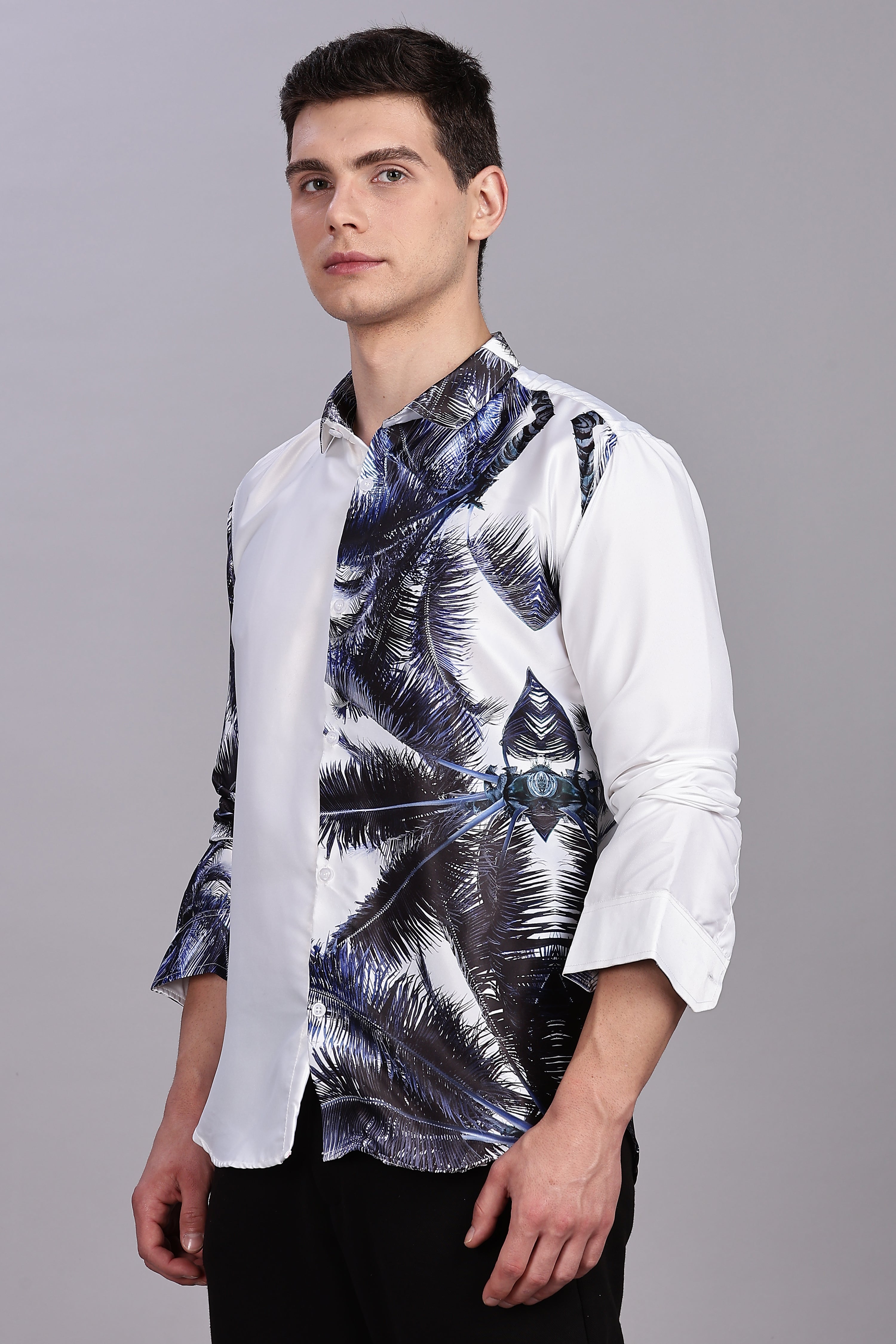 SMOKE HAVANA SATIN SHIRT [WHITE]