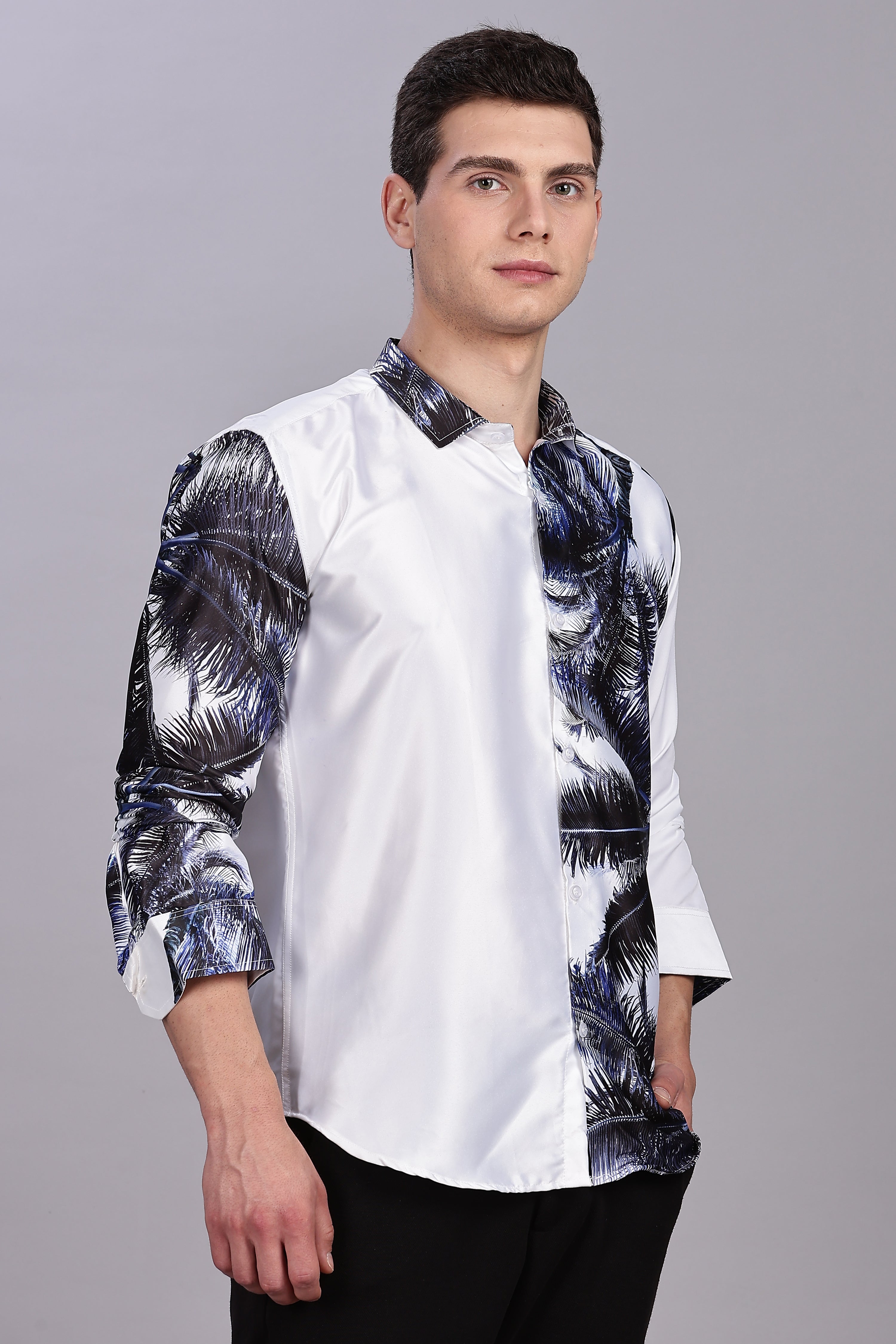 SMOKE HAVANA SATIN SHIRT [WHITE]