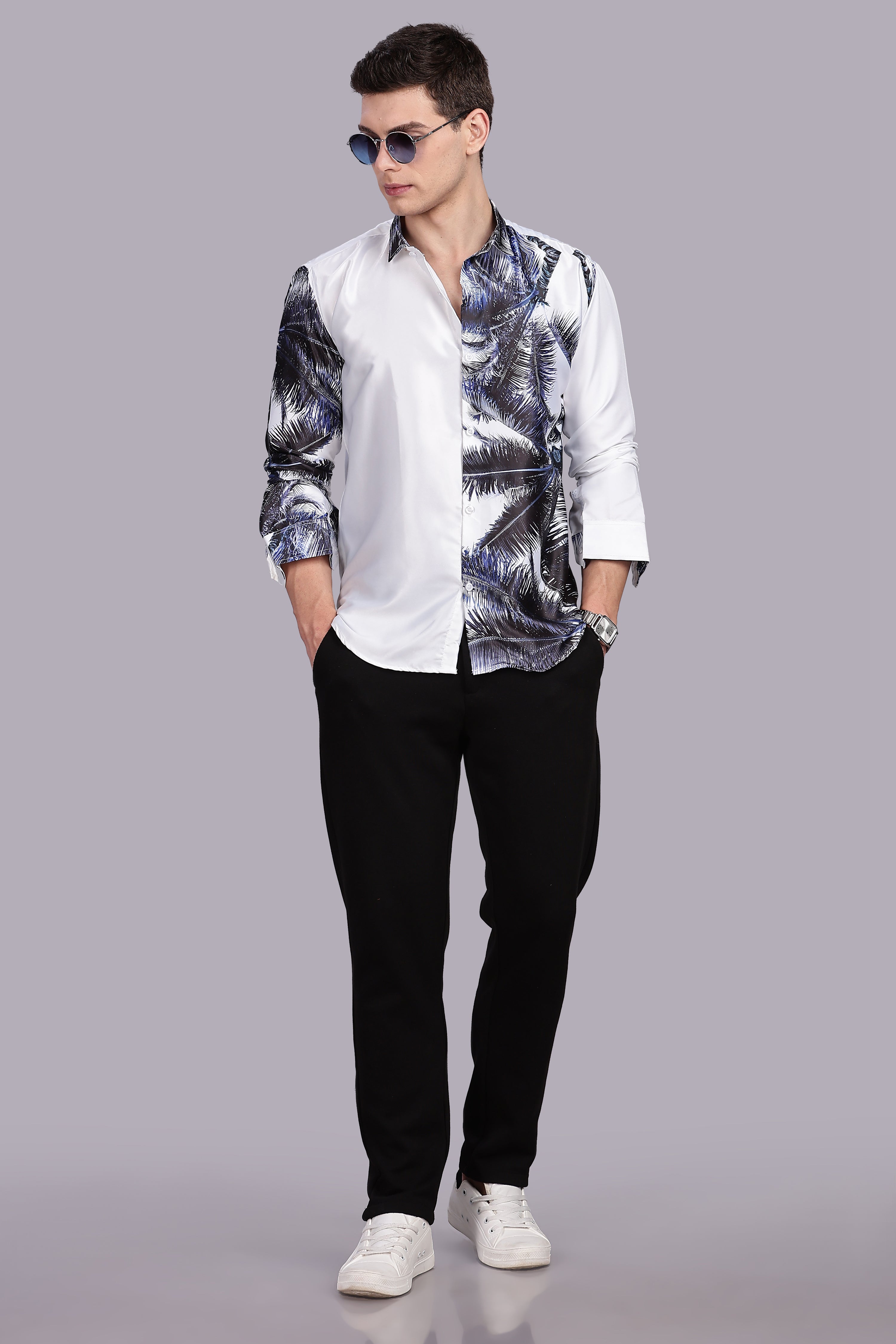 SMOKE HAVANA SATIN SHIRT [WHITE]