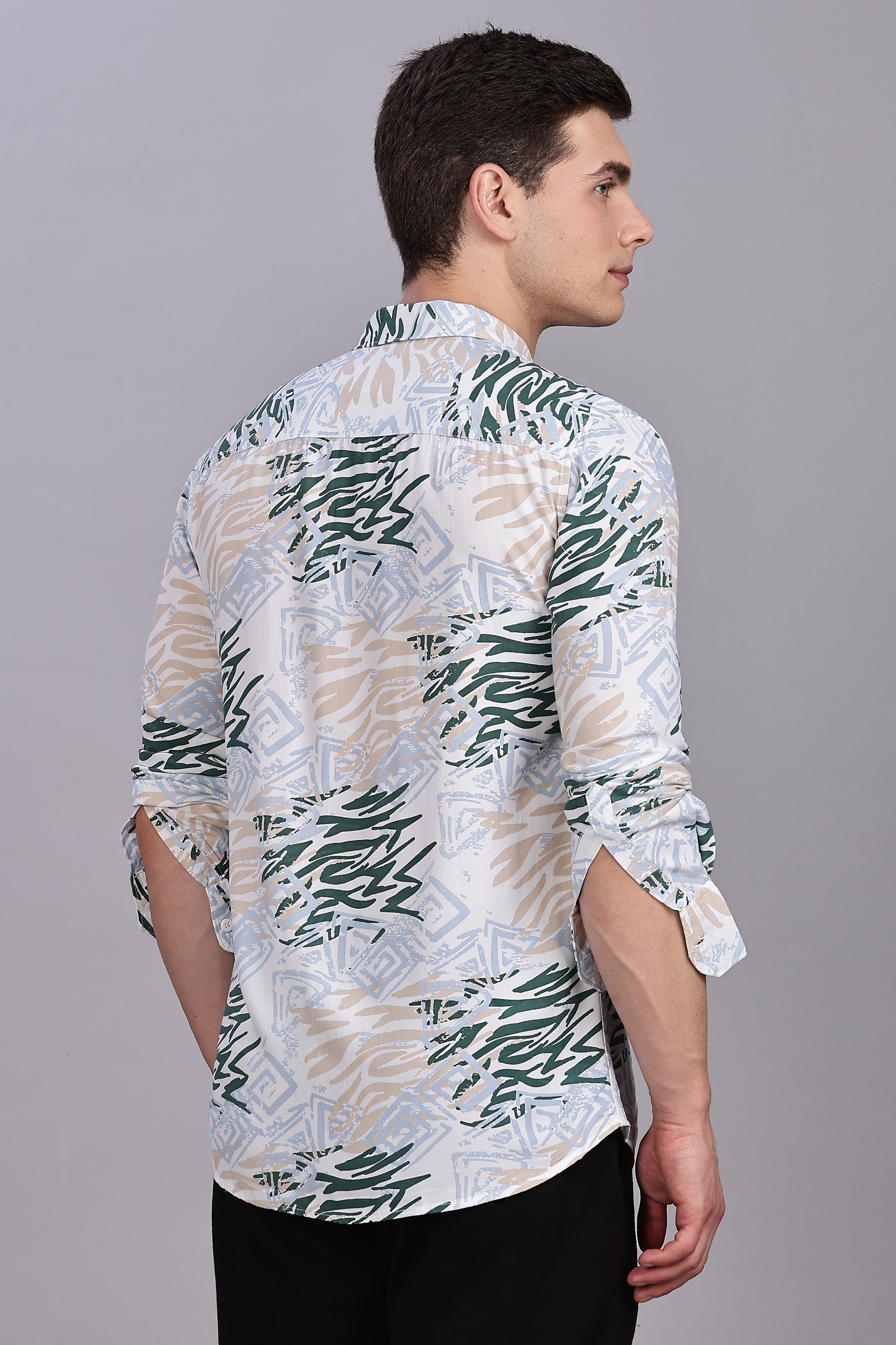 SMOKE ABSTRACT RAYON PRINTED SHIRT [white]