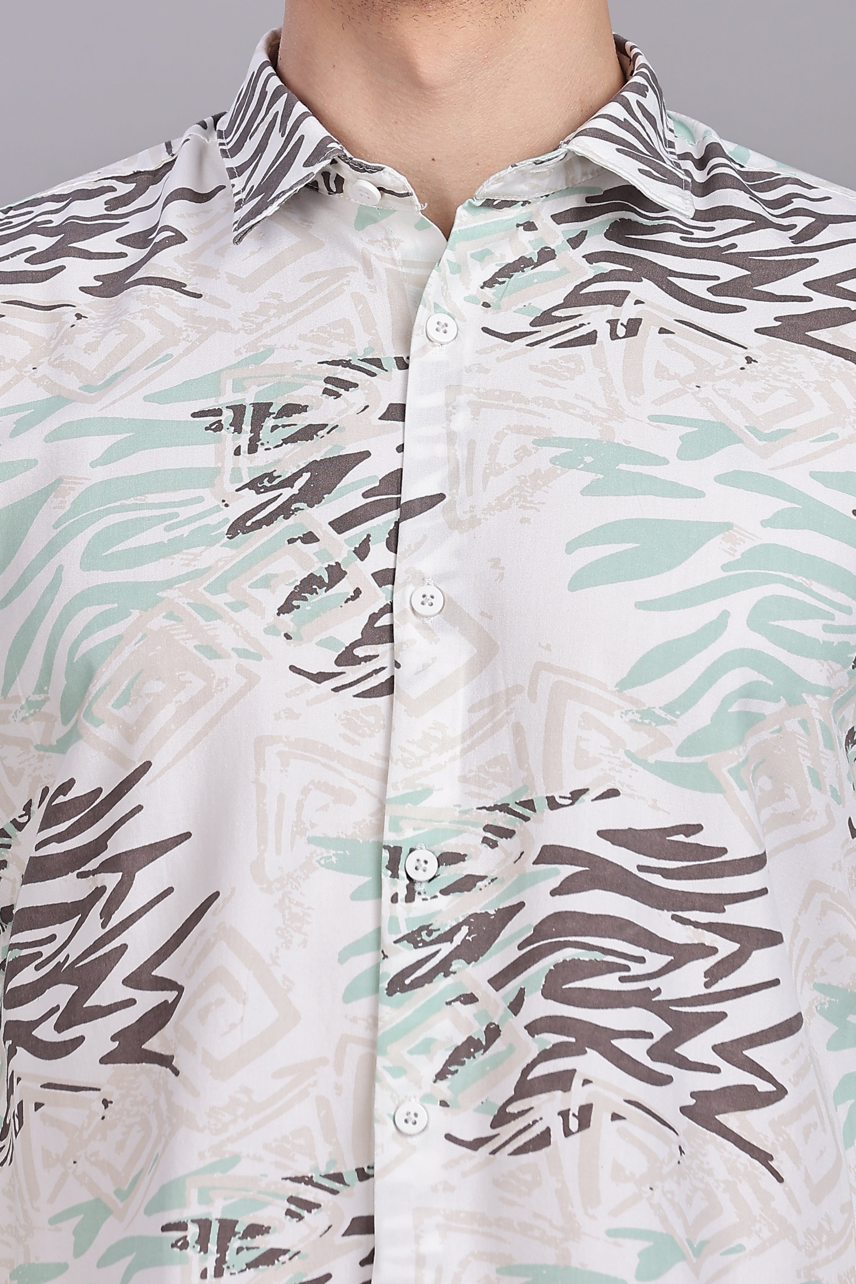 SMOKE ABSTRACT RAYON PRINTED SHIRT