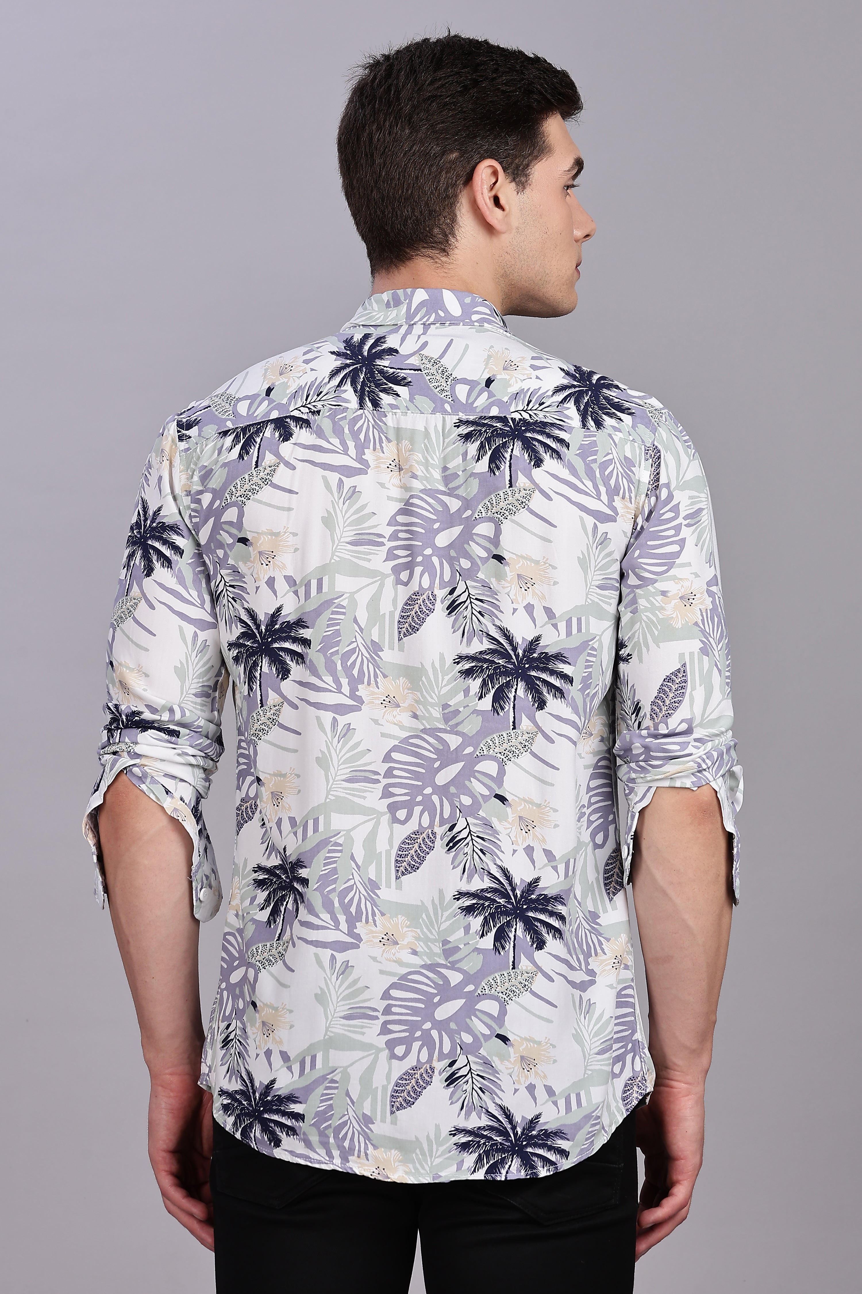 SMOKE FLORAL RAYON SHIRT [white]