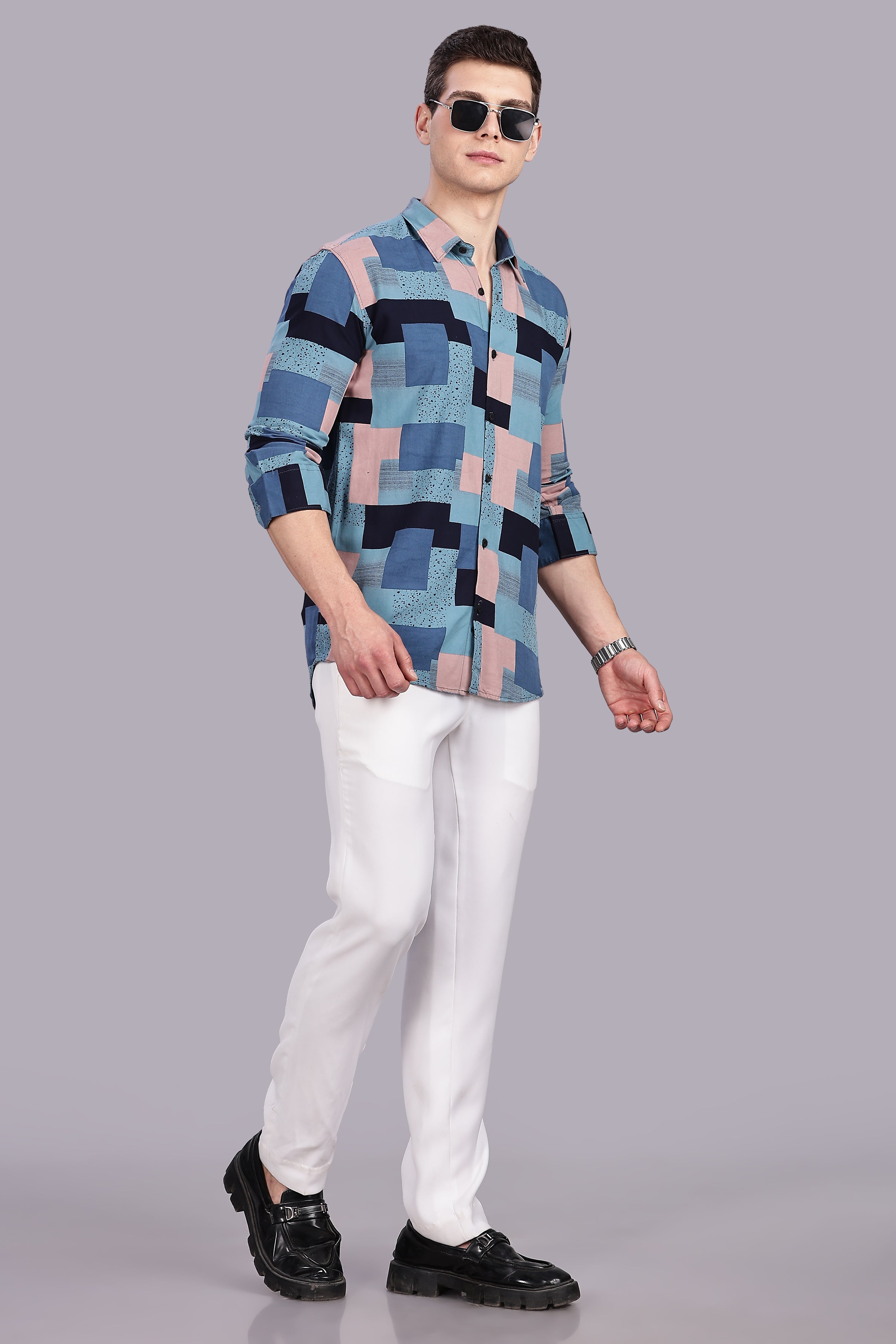 SMOKE ABSTRACT RAYON SHIRT [black]