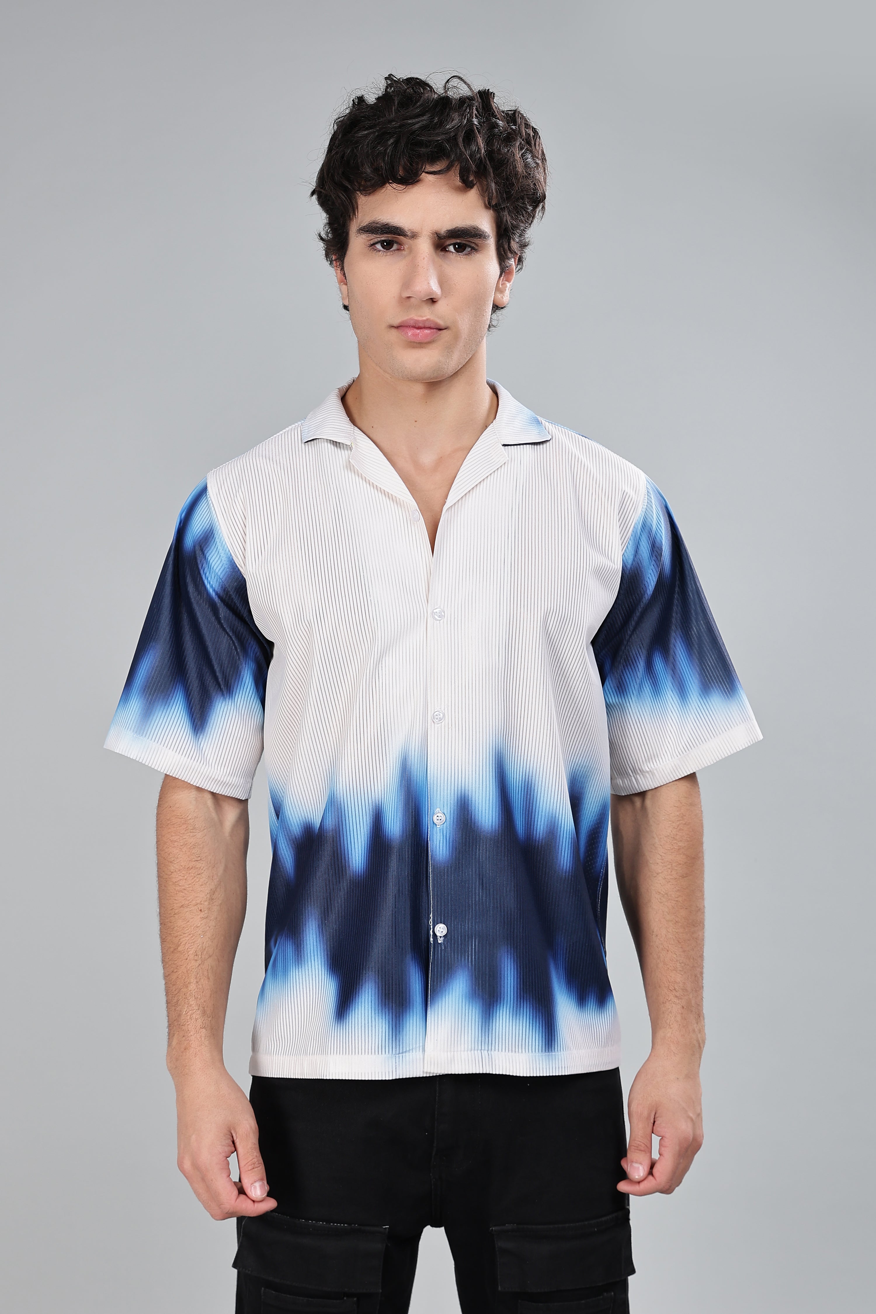 SMOKE TIE DIE DROP SHIRT [white]