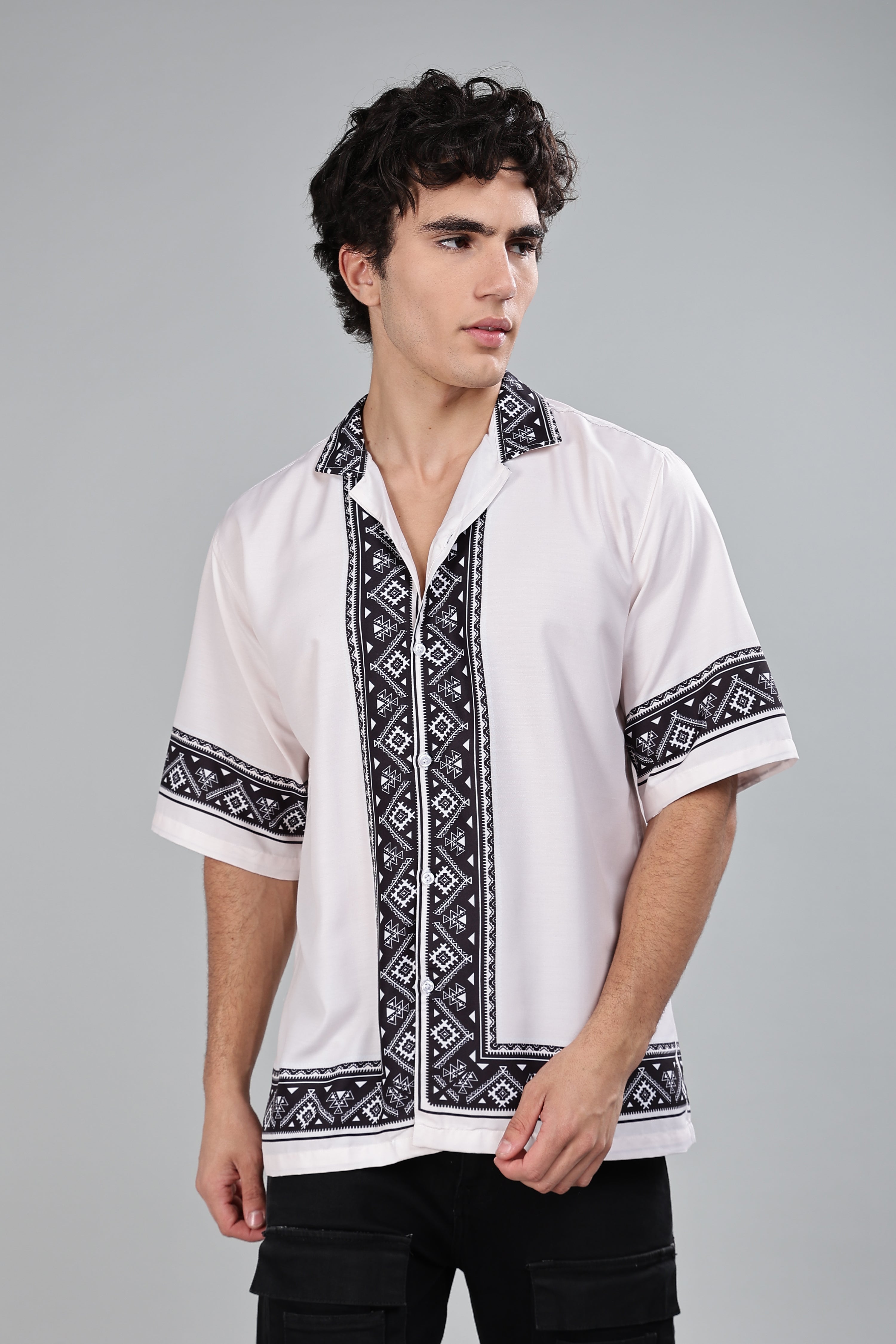 SMOKE BOHEMIAN DROP SHIRT [white]