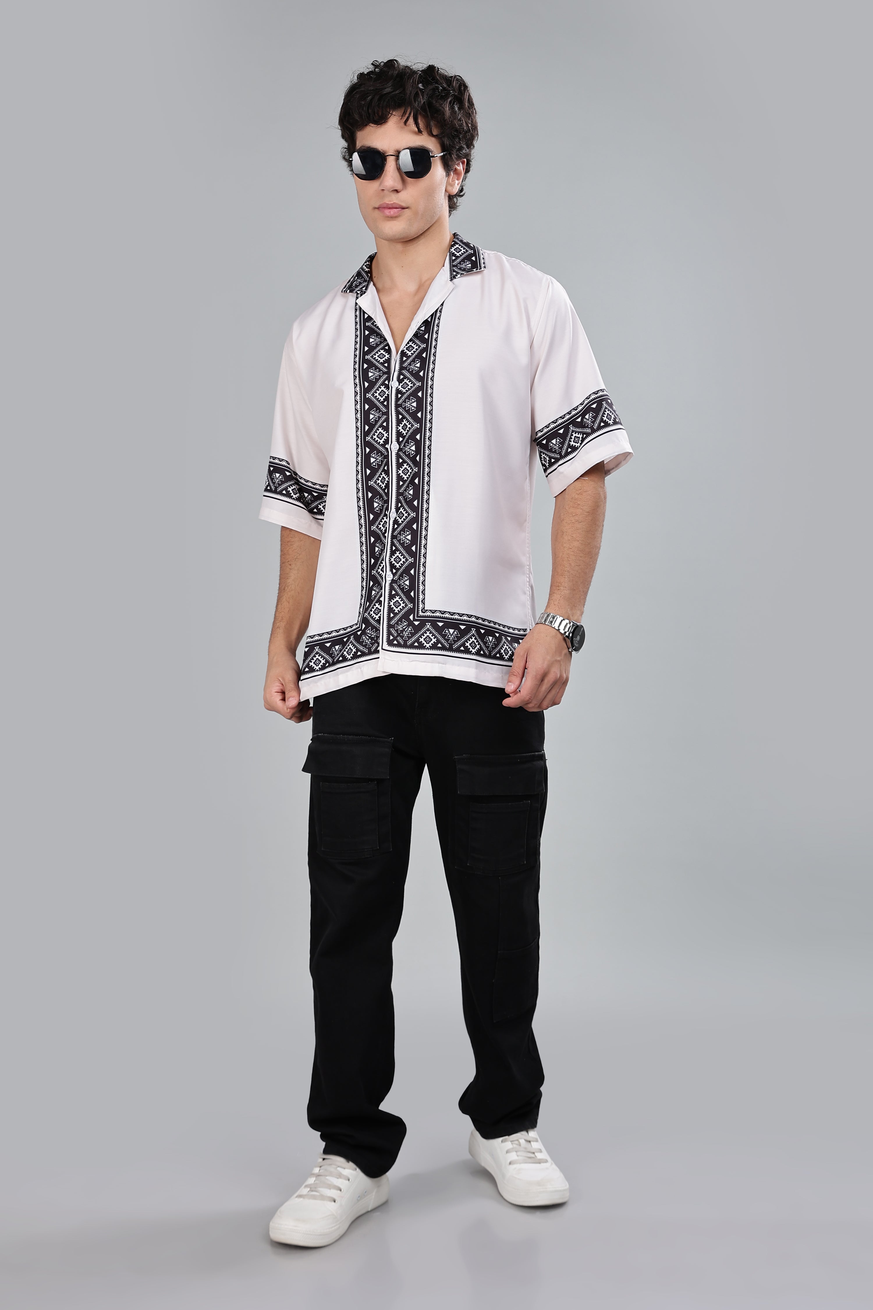 SMOKE BOHEMIAN DROP SHIRT [white]