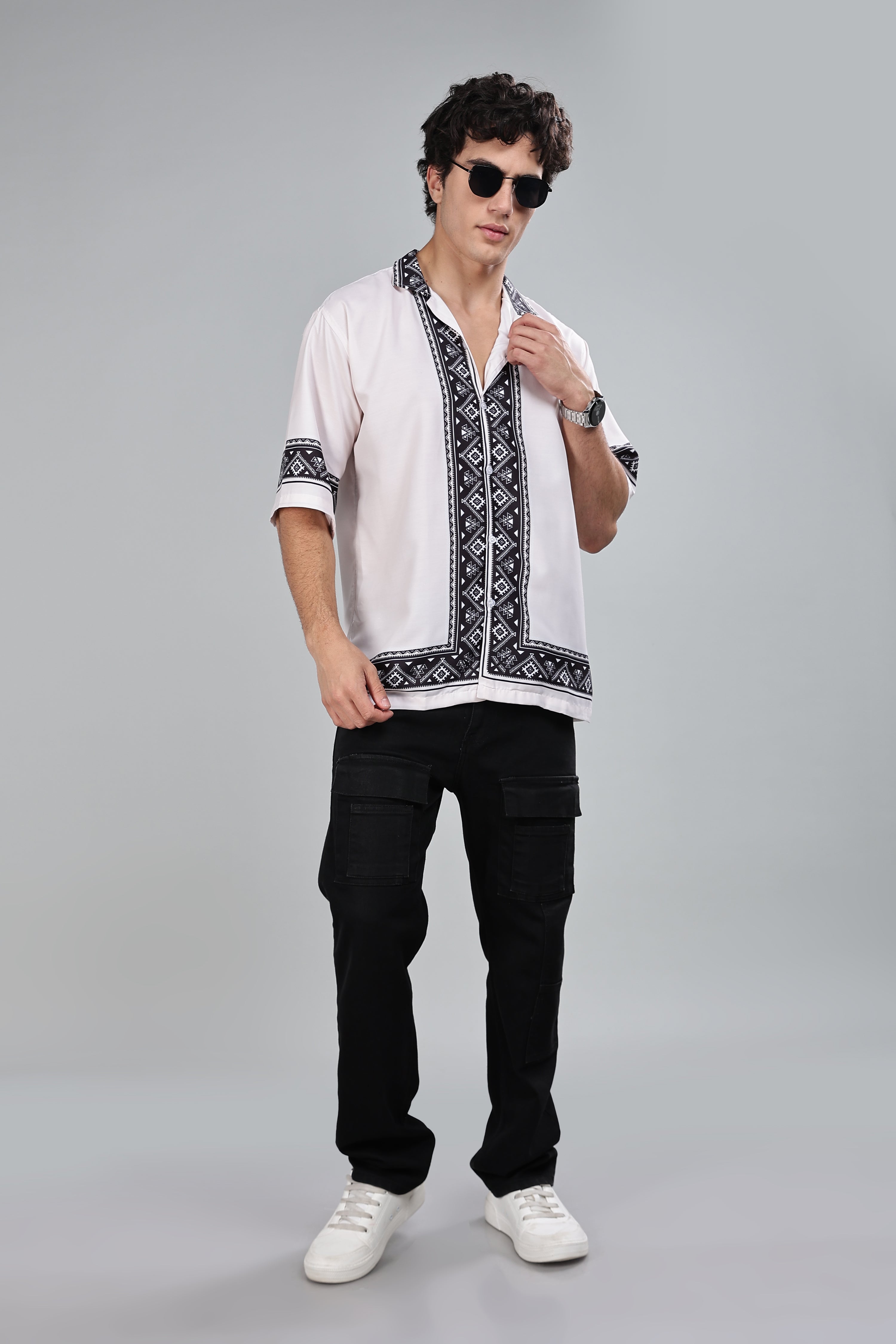 SMOKE BOHEMIAN DROP SHIRT [white]