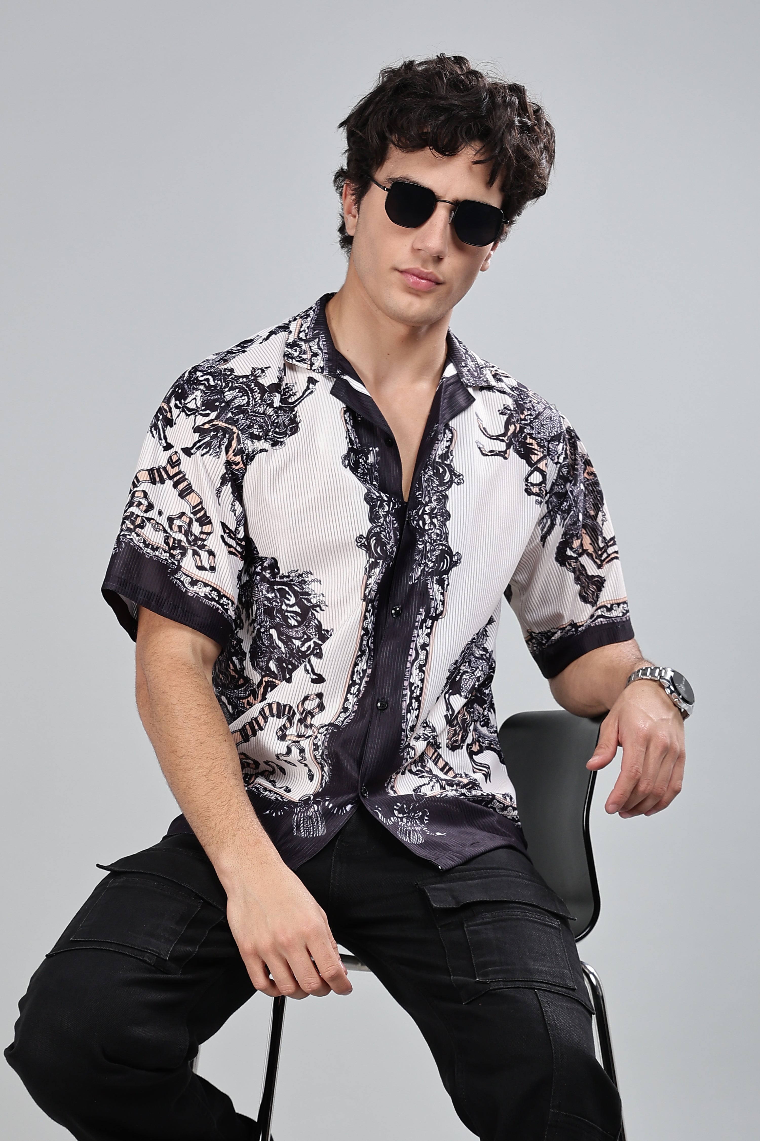 SMOKE GREEK GOD DROP SHIRT [beige]