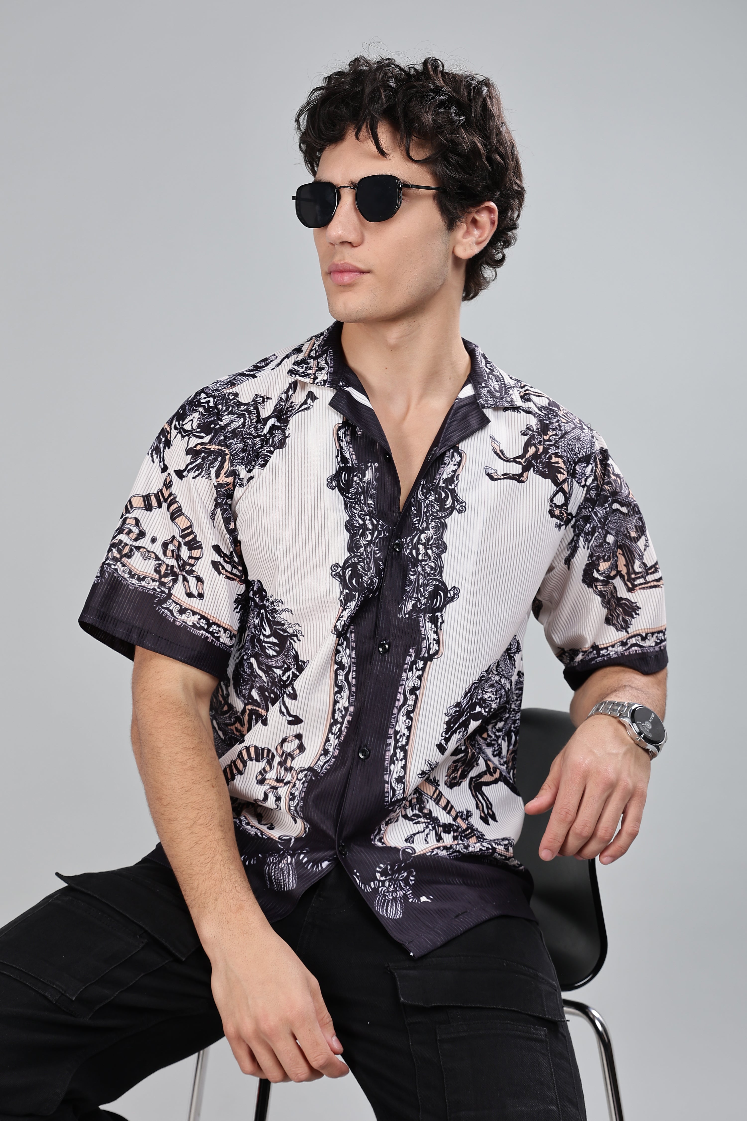 SMOKE GREEK GOD DROP SHIRT [beige]