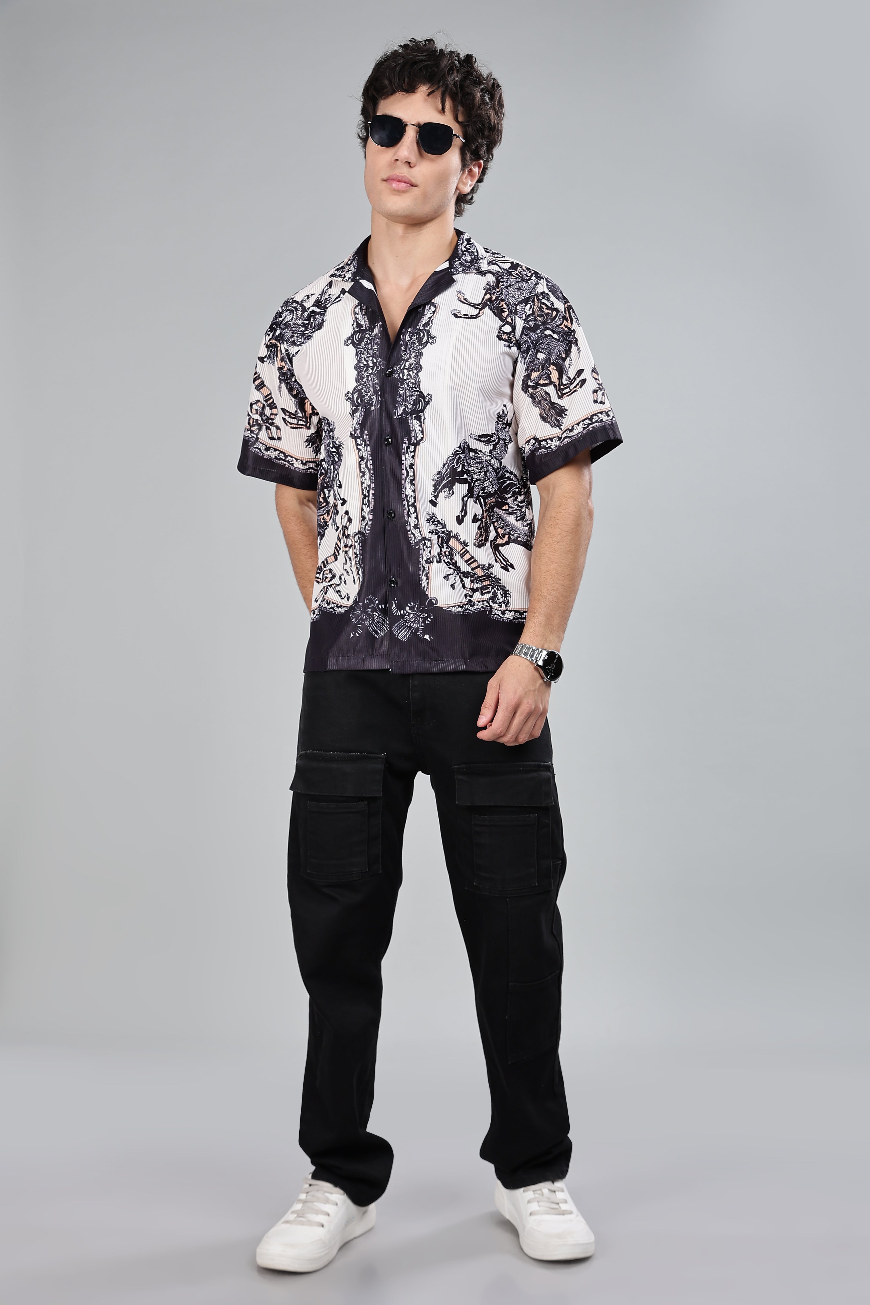 SMOKE GREEK GOD DROP SHIRT [beige]