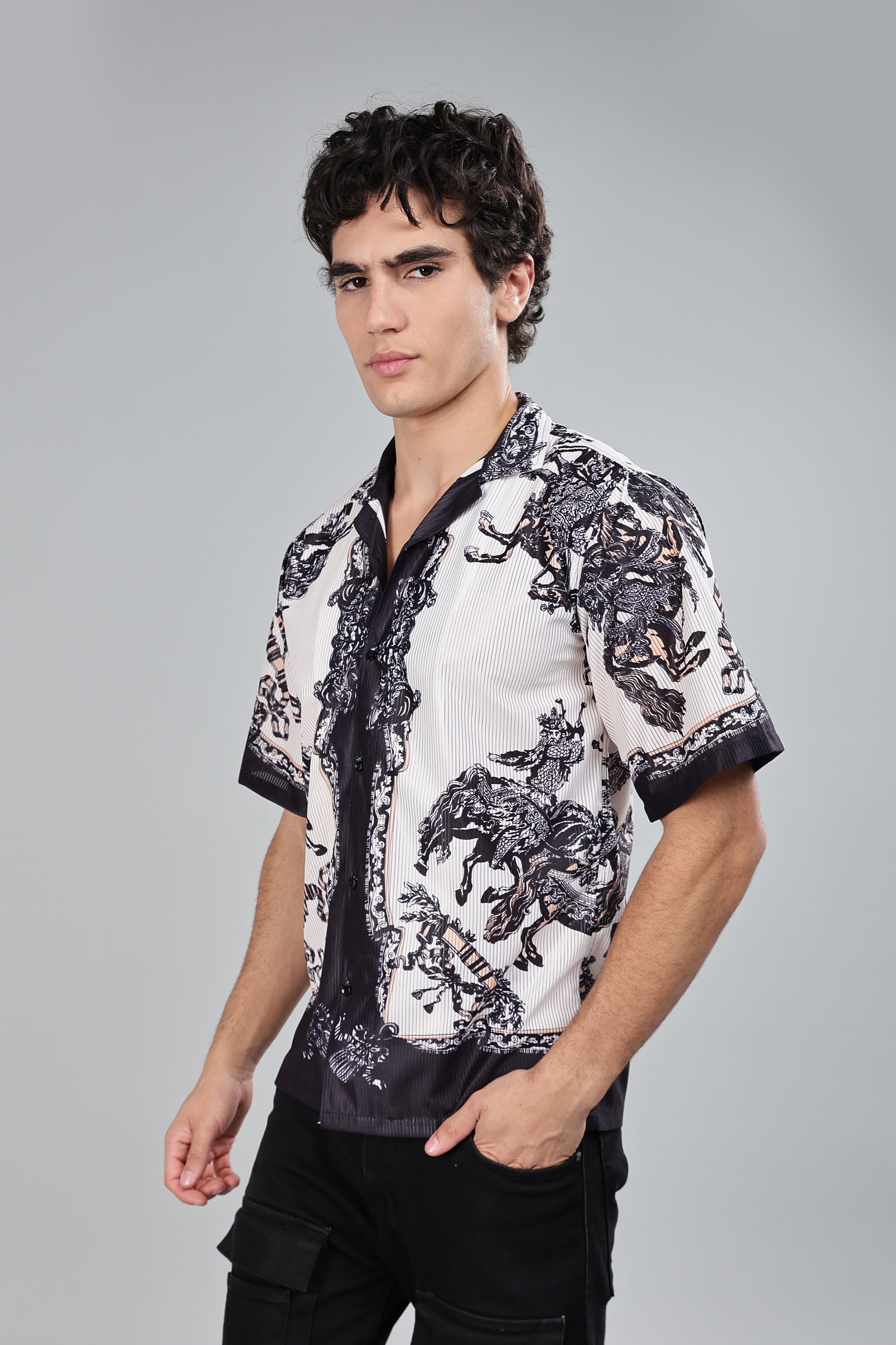 SMOKE GREEK GOD DROP SHIRT [beige]